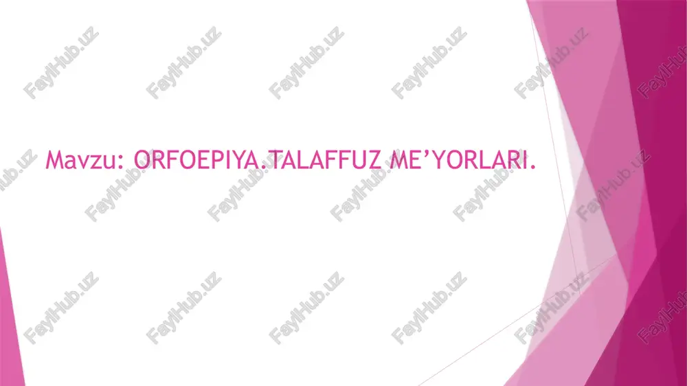 mmo bu hoi adabiy talaffuz (orfoepik me’yor) hisoblanmaydi; 2) sayoz til orqa k, g undoshlaridan so'ng yumshoq, chuqur til orqa q,g',x undoshlaridan so'ng esa yo'g'on unli tarzida talaffuz qilinadi. qiyos qiling: kosib va qoshiq, kotib va qolip, komil va qobil, gov va g'ov, govmish va g'ovlamoq kabi; 3) urg'uli bo'g'inda kuchliroq va biroz cho'ziq talaffuz etiladi: bog'bon, obod so'zlarining birinchi va oxirgi bo'g'inlaridagi o unlisi u unlisi: 1) bir bo'g'inli so'zlarda va ko'p bo'g'inli so'zlarning urg'usiz bo'g'inida qisqa (tush, tus, pul, buloq, bug'doy kabi),. urg'uli bo'g'inida esa kuchliroq va cho'ziqroq (bulut, yetuk, popuk kabi) talaffuz etiladi; 2) k,g,y undoshlaridan keyin ingichka (old qator unli tarzida), q, g', x undoshlaridan so'ng esa yo'g'on (orqa qator unli tarzida) talaffuz qilinadi. qiyos qiling: kul va quu atifgul va norg'ui yuk va xulq kabi; 3) —uvchi, -uv affikslari tarkibida cho'ziqroq aytiladi: yozuvchi, o'quvchi, to'quvchi, oluv, qo'shuv kabi. o' unlisi: 1) bir bo'g'inli so'zlarda, shuningdek …