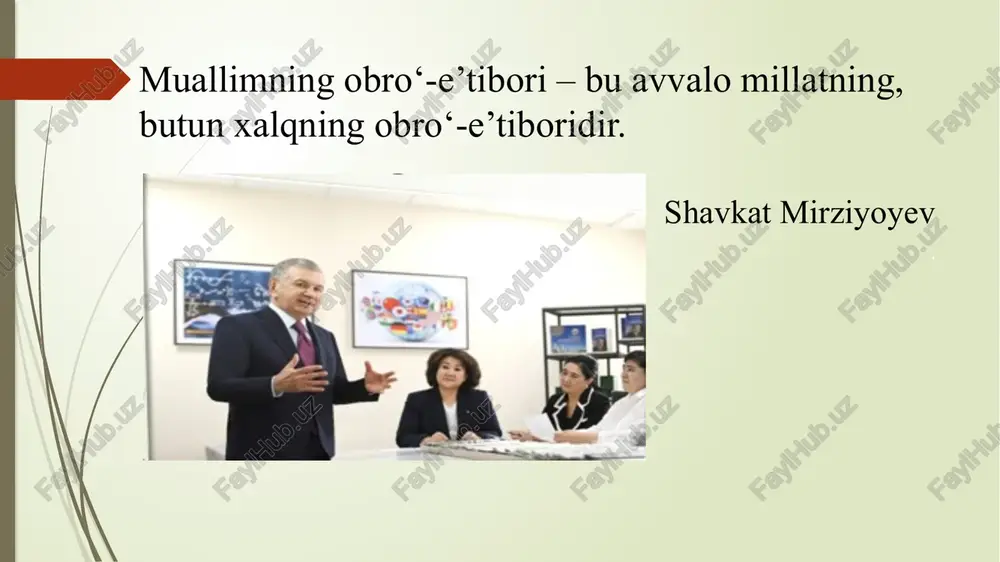 r poor performanse”( yomon natijalarga to`liq sabr) prinsipi asosida ish olib boriladi o’qitish va rivojlantirish: xodimlarga o’z malakalari va bilimlarini oshirish uchun imkoniyatlar yaratish 2 ayrim rahbarlarning jamoa bilan ishlash, kommunikativlik muloqoti madaniyatining yo’qligi aqsh va rossiya maktablarida rahbariyat va psixologlar-xodimlar bilan individual suhbatlar o’tkazadi rahbariyat muntazam ravishda baholash va fikr-muloxazalar orqali xodimlarning ish faoliyatini o’lchash mumkin xulosa qo`shma tadbirlar jamoani birlashtirish va ma`naviyatini yuksaltirish uchun qo`shma tadbir va bayramlarni tashkil etish o`zaro hurmat va qo`llab- quvvatlash o`zaro hurmatni rivojlantirish va jamoada ochiqlik va ishonch muxitini yaratish mehnat sharoitini yaxshilash qulay mehnat sharoitlarini ta`minlash, ish joylarini yaratish va zarur resurslarni ta`minlash taklif ochiq muloqot 1 tajriba almashish 2 moddiy va ma`naviy rag`batlantirish 3 chora-tadbirlar namunasi № muammo muammoning yechimini amalga oshirish mexanizimi mas’ullar muddati natija 1 xodimlarning tushkunlikka tushishi 1.maktabda xodimlar o’rtasida tadbir uyushtirish 1-oktabr o’qituvchi va murabbiylar kuni munosabati bilan! direktor psixolog mmibdo’ maktab kasaba uyushma raisi. sentabr, oktabr …
