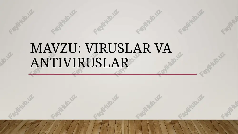 usdan foydalaniladi. ular o'zlarining ishga tushishga yordam bergan virus yopilgan bo'lsa ham kompyuter xotirasida qoladi, shuning uchun ham ularga yuqoridagi nom berilgan. hozirgi vaqtda viruslarni yo'qotish uchun ko'pgina usullar ishlab chiqilgan va bu usullar bilan ishlaydigan dasturlarni antiviruslar deb atashadi. antiviruslarni, qo'llanish usuliga ko'ra, quyidagilarga ajratishimiz mumkin: detektorlar, faglar, vaktsinalar, privivkalar, revizorlar. detektorlar — virusning signaturasi (virusga taalluqli baytlar ketma-ketligi) bo'yicha tezkor xotira va fayllarni ko'rish natijasida ma'lum viruslarni topadi va xabar beradi. yangi viruslarni aniqlab olmasligi detektorlarning kamchiligi hisoblanadi. faglar — yoki doktorlar, detektorlarga xos bo'lgan ishni bajargan holda zararlangan fayldan viruslarni chiqarib tashlaydi va faylni oldingi holatiga qaytaradi(kaspersky antivirus, norton antivirus, doctor web, panda). vaktsinalar — yuqoridagilardan farqli ravishda himoyalanayotgan dasturga o'rnatiladi. natijada dastur zararlangan deb hisoblanib, virus tomonidan o'zgartirilmaydi. faqatgina ma'lum viruslarga nisbatan vaqtincha qilinishi uning kamchiligi hisoblanadi. shu bois ham, ushbu antivirus dasturlari keng tarqalmagan(anti trojan elite, trojan remover, dr.web cureit). privivka — fayllarda huddi virus …