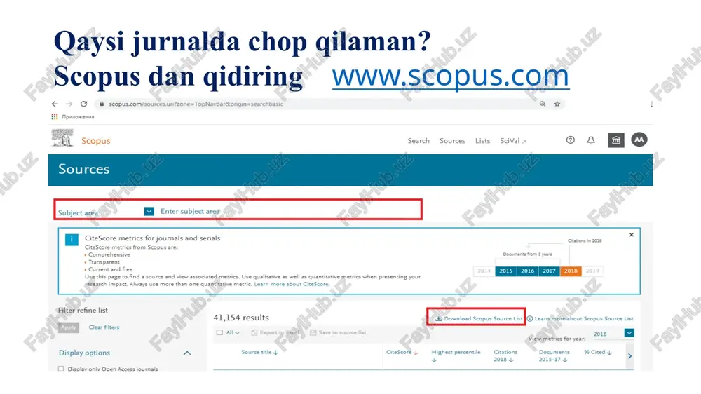 ” tor soha professorlaring ham vaqti yetishmayotganligi sababli bu turdagi maqolalarga jurnallar tomonidan ham rag’batlantirilmoqda va ularga ilmiy sotsium tomonidan qiziqish ham ortib bormoqda. expert opinions – expert fikrlarini aks ettiruvchi kritik, maslahat, tavsiya, prognoz ko’rinishlaridagi maqolalar. - necha impact factorli jurnalga topshiray? - sinab ko’rish 0.2-0.3 dan boshlaganingiz ma’qul. keyin o’zingiz ko’proq tasavvurga ega bo’lasiz va malakangiz oshib boraveradi. - qaysi if ga ishonsa bo’ladi? - www.scopus.com, www.scimagojr.com saytlaridagi if larga ishonsa bo’ladi. - yana qaysilar? - elsevier, springer, cite score manbaalari ham ishonchli. - fake journal lardan ehtiyot bo’lish uchun nima qilish kerak - buning uchun yuqoridagi tizimlar haqida ko’proq ma’lumotga ega bo’ling. maqola nomi ilmiy maqola nomi, ilmiy maqolaning boshqalar tomonidan havola qilinishida yuqori o'rin tutuvchi asosiy jihatlardan biri. shuning uchun maqolani albatta boshqalarni qiziqtira oladigan darajada, birinchi ko'rishdayoq e'tiborini torta oladigan darajada nomlash kerak. yaxshi nom, abstract va kalit so’zlar – tadqiqot ishlarining marketingida asosiy o’rinni …