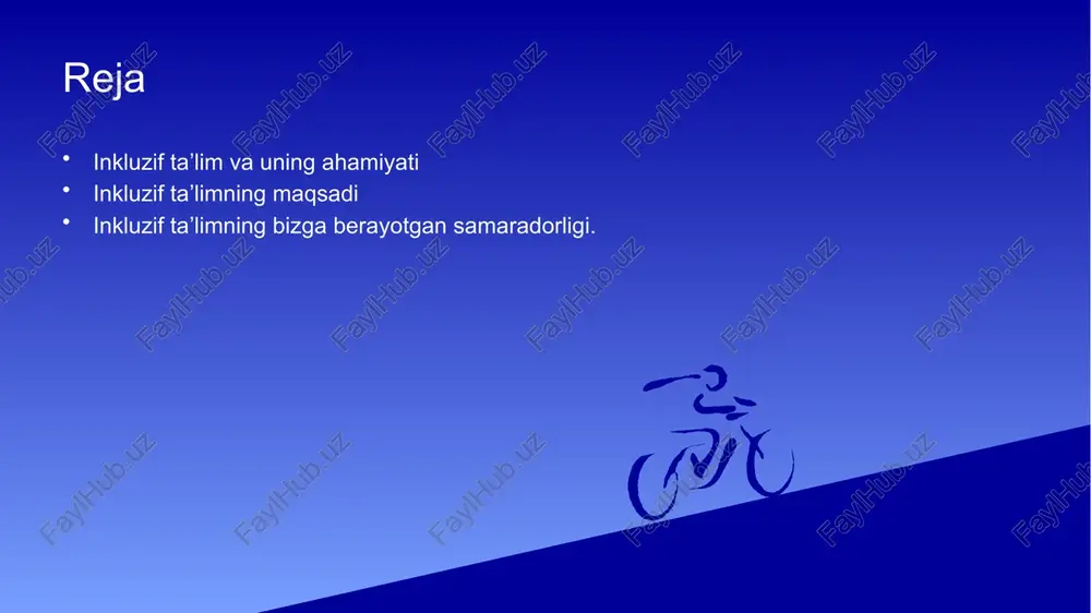 a yo'naltirilgan imkoniyatlar yaratadi. resurslar va yordam inkluziv ta'limda, o'qituvchilar va muassasalar, maxsus ehtiyojlarga ega shaxslar uchun zaruriy resurslar va qo'llab-quvvatlashni ta'minlaydi. ijtimoiy integratsiya maxsus ehtiyojlari bo'lgan shaxslar uchun inkluziv ta'lim, ijtimoiy integratsiyani kuchaytirib, ularning jamiyatda faol qatnashishiga yordam beradi. inkluziv taʼlim va uning jamiyatda qabul qilinishi: muammolar va yechimlar. 1 inkluziv taʼlim va qabul inkluziv taʼlim jamiyatda tenglik va adolat tamoyillarini qoʻllab-quvvatlaydi. lekin buni qabul qilishda stereotiplar va oldingi fikrlar muhim toʻsiq boʻlishi mumkin. 2 muammolar va toʻsiqlar maxsus ehtiyojlari bor shaxslar uchun inkluziv taʼlimni amalga oshirishda resurs yetishmasligi, o‘qituvchilarni tayyorlash va jamiyatdagi qabul qilish muammolari mavjud. 3 yechimlar va strategiyalar jamiyatda inkluziv taʼlimni qabul qilishni oshirish uchun, o‘qituvchilarning malakasini oshirish, ota-onalar va jamoatchilik bilan hamkorlik qilish zarur. taʼlim olish jarayonida inkluziv yondashuvni qoʻllashning ahamiyati. inkluziv yondashuv taʼlim jarayonida har bir shaxsning o‘ziga xos ehtiyojlarini inobatga olib, ularni muvaffaqiyatli o‘qitishga yo‘l ochadi. bu yondashuv: - taʼlimda tenglikni taʼminlaydi. - …