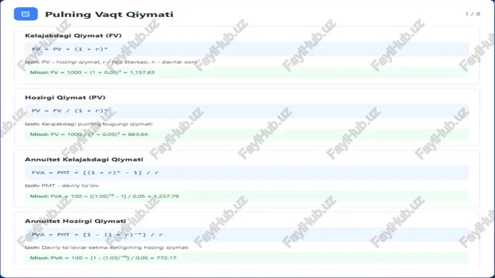 pulning moliyaviy tenglamalari - Page 2