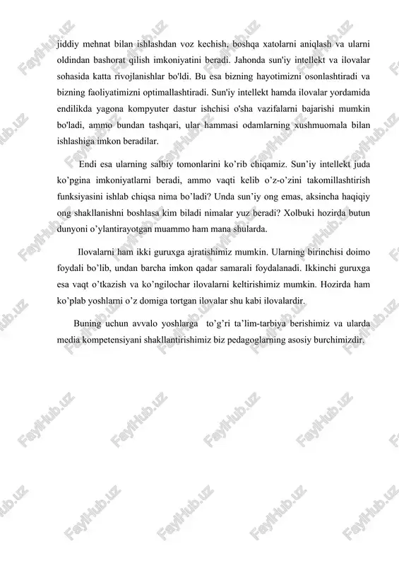 va ilovalar salomatlik sohasida ham katta ahamiyatga ega. ular salbiy holatlarda jiddiy mehnat bilan ishlashdan voz kechish, boshqa xatolarni aniqlash va ularni oldindan bashorat qilish imkoniyatini beradi. jahonda sun'iy intellekt va ilovalar sohasida katta rivojlanishlar bo'ldi. bu esa bizning hayotimizni osonlashtiradi va bizning faoliyatimizni optimallashtiradi. sun'iy intellekt hamda ilovalar yordamida endilikda yagona kompyuter dastur ishchisi o'sha vazifalarni bajarishi mumkin bo'ladi, ammo bundan tashqari, ular hammasi odamlarning xushmuomala bilan ishlashiga imkon beradilar. endi esa ularning salbiy tomonlarini ko’rib chiqamiz. sun’iy intellekt juda ko’pgina imkoniyatlarni beradi, ammo vaqti kelib o’z-o’zini takomillashtirish funksiyasini ishlab chiqsa nima bo’ladi? unda sun’iy ong emas, aksincha haqiqiy ong shakllanishni boshlasa kim biladi nimalar yuz beradi? xolbuki hozirda butun dunyoni o’ylantirayotgan muammo ham mana shularda. ilovalarni ham ikki guruxga ajratishimiz mumkin. ularning birinchisi doimo foydali bo’lib, undan barcha imkon qadar samarali foydalanadi. ikkinchi guruxga esa vaqt o’tkazish va ko’ngilochar ilovalarni keltirishimiz mumkin. hozirda ham ko’plab yoshlarni o’z domiga …