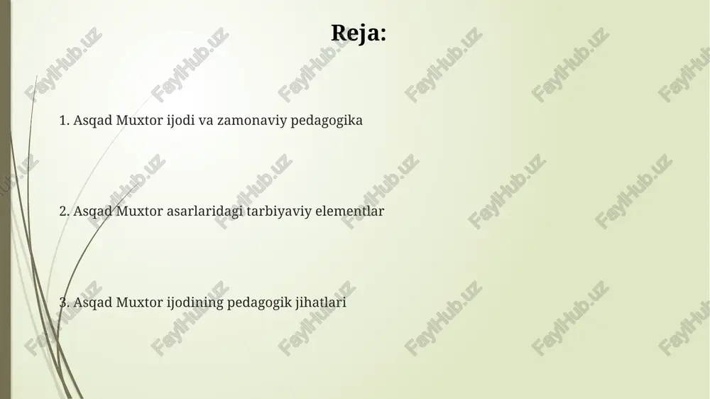 vchilarning yosh xususiyatlarini hisobga olgan holda, pedagogik maqsadlarda qo‘llanilgan. o'quv jarayonida asqad muxtor asarlaridan foydalanish metodlari "humo" kabi asarlar orqali milliy qadriyatlarni o'rgatishda taqqoslash va muloqot usullaridan foydalanish o'quv jarayonini 30% samaraliroq qiladi. asqad muxtor asarlariga asoslangan loyihaviy ishlar orqali o'quvchilarning ijodiy yozish va taqdimot qilish ko'nikmalarini baholovchi 5 ball tizimi ta'lim sifatini oshiradi. asqad muxtor asarlaridagi obrazlarni tahlil qilish orqali o'quvchilarning tanqidiy fikrlash ko'nikmalarini rivojlantirishga 20% his qo'shish mumkin, bu esa 5-7-sinf o'quv dasturiga mos keladi. "yulduzli tunlar" asarining tarbiyaviy ahamiyati “yulduzli tunlar”da 3 ta asosiy qahramonning – oybegim, ikrom va qambar – o‘zaro munosabatlari orqali oilaviy qadriyatlar, mehr-oqibat va insonparvarlik kabi 2 ta muhim tarbiyaviy g‘oya ifodalanadi. kitobdagi voqealar orqali o‘quvchilar hayotdagi murakkab vaziyatlarni yechishga o‘rgatilishi bilan birga, kamida 10 ta ijobiy xarakter xususiyatlarini o‘zlashtirishlari ta’minlanadi. asarda qo‘llanilgan badiiy usullar, masalan, allegoriya va ramzlar yordamida yosh o‘quvchilarga axloqiy qarashlarni shakllantirishda kamida 5 ta samarali pedagogik ta’sir vositalaridan foydalanilgan. …