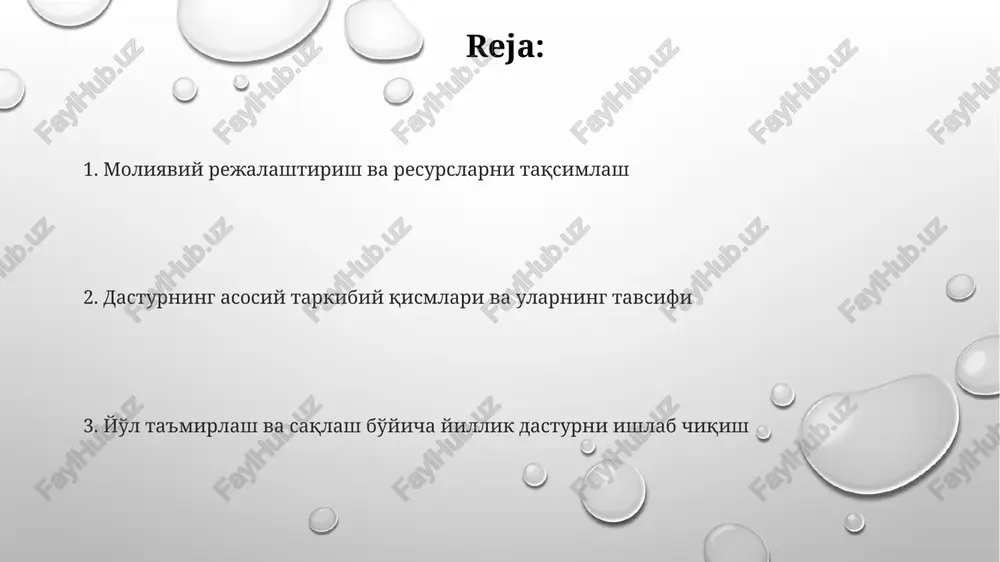 texnik xizmat ko'rsatish bo'yicha yillik dasturning samaradorligini baholashda, asfalt qoplamasining 80% dan ortiq qismining 5 yildan ortiq xizmat muddatiga ega bo'lishi asosiy ko'rsatkich hisoblanadi. texnika va jihozlarni ta'minlash yo'llarni ta'mirlashda samaradorlikni oshirish uchun 2024 yil uchun 30% gacha yangi asbob-uskunalar bilan ta'minlash va eskirgan texnikalarni 10% gachasini almashtirish rejalashtirilgan. yo'l ta'mirlash va texnik xizmat ko'rsatish uchun zarur bo'lgan 15 tadan ortiq turdagi maxsus texnika va 50 dan ortiq birlik asbob-uskunalarni xarid qilish va ijaraga olish rejalashtirilgan. profilaktika va ta'mirlash ishlari uchun 10 tadan ortiq mobil ta'mirlash brigadalarini tashkil etish va ularni zarur bo'lgan asbob-uskunalar, jumladan, 5 tadan ortiq avtokran bilan ta'minlash ko'zda tutilgan. moliyaviy resurslarni ta'minlash va taqsimlash mablag'larni taqsimlashda yo'llarning holati, transport oqimi va aholi zichligi kabi omillarni inobatga olgan holda, ichki yo'llarni ta'mirlashga 70%, magistral yo'llarga 30% ajratiladi. yo'l ta'mirlash va texnik xizmat ko'rsatish yillik dasturini moliyalashtirish uchun 2024 yil byudjetidan 50 milliard so'm ajratildi, bu o'tgan yilga …