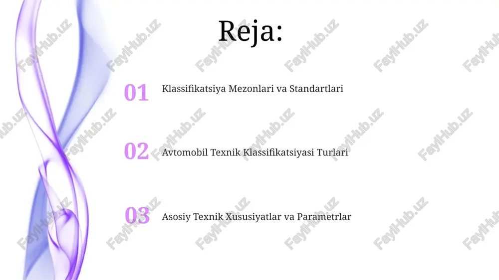 haydovchi va yo'lovchilar uchun har xil haroratni belgilash imkonini beradi, bu esa komfortni oshiradi. konditsionerlar r134a yoki r1234yf kabi sovutish vositalarini ishlatishi mumkin, bu esa ularning samaradorligi va ekologik ta'sirini belgilaydi. ishlatilgan sovutish vositasining turi tizimning texnik xususiyatlariga ta'sir qiladi. avtomobilning ekologik ko'rsatkichlari evro standartlariga muvofiq, avtomobillar chiqindi gazlaridagi zararli moddalar (nox, pm) miqdorini nazorat qiladi, masalan, evro-6 standarti juda qat'iy cheklovlarni o'rnatadi. avtomobilning co2 emissiyasi miqdori uning yoqilg'i samaradorligi va dvigatel turiga bog'liq bo'lib, o'rtacha 100 km masofaga 120-200 gramm co2 chiqishi mumkin. dvigatel turlari va xususiyatlari gidravlik qo'zg'alish mexanizmi (gqm) bilan jihozlangan dvigatellar, valning aylanish tezligini avtomatik boshqaradi, bu esa yoqilg'i sarfini 5-10% kamaytiradi va ishonchliligini oshiradi. dizel dvigatellari benzinli dvigatellardan farqli o'laroq, yonilg'ini siqish orqali yoqib yuboradi, bu ularga yuqori moment va yonilg'i tejamkorligini (15-20%) beradi. klassifikatsiya mezonlari yana bir muhim mezon – bu avtomobilning texnik xususiyatlari, masalan, dvigateli quvvati (ot kuchida), maksimal tezligi (km/soat), va yoqilg'i …