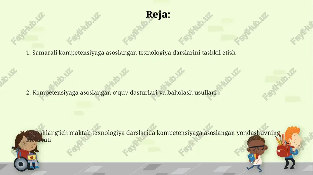 ini rivojlantirishga urg‘u beriladi. o‘quv jarayonida kamida 5 ta turli o‘quv vositalari (interfaol doska, dasturlar, robotlar va h.k.) qo‘llanib, amaliy ko‘nikmalarni shakllantirishga e’tibor qaratiladi. e'tiboringiz uchun rahmat @taqdimot_robot image1.png