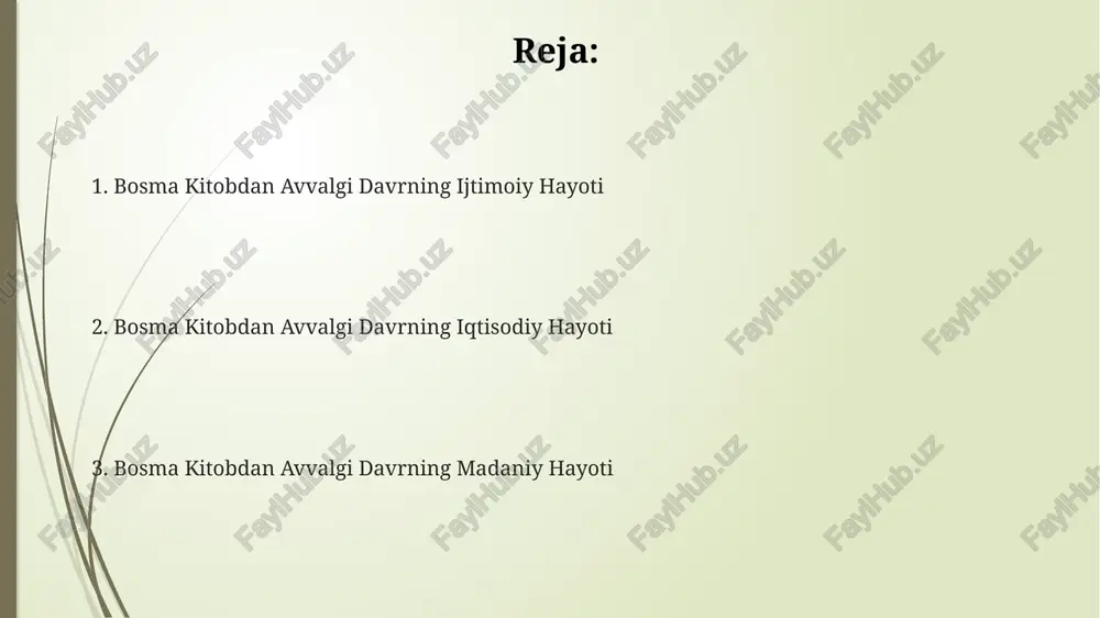 i davrda qo'lyozma nusxalar juda qimmatga tushgan, natijada kitob savdosi chegaralangan bo'lib, aholi sonining 90% ga yaqini savodsiz bo'lgan. bosma kitobdan avvalgi davrning ta'limi qo'lyozma nusxalar, masalan, qur'on va boshqa diniy matnlarning cheklangan soni, boy va nufuzli oilalarga tegishli bo'lib, ta'limning imkoniyatlarini toraytirgan. madrasalar, mahalliy masjidlar va oilaviy ta'lim – bosma kitobdan oldingi davrda ta'limning asosiy uchta shakli bo'lib, ularning samaradorligi turlicha edi va keng ko'lamli ta'limga yo'l qo'ymagan. bosma kitobdan avvalgi davrda ta'lim asosan og'zaki an'analarga, ya'ni ustoz-shogird munosabatlariga asoslangan bo'lib, taxminan 15-20% aholining savodxonligi darajasi juda past edi. bosma kitobdan avvalgi davrning din va e'tiqodi yozuv an'analarining rivojlanishi bilan birga, 14-asrga kelib, xattotlik san'ati yuksalib, qur'on va hadislarning qo'lyozma nusxalari ko'payib, diniy bilimlarni saqlash va tarqatishga xizmat qilgan. o'rta osiyo hududida 10-14-asrlarda, buddizm, nasroniylik va zardushtiylikning izlari saqlangan bo'lsa-da, islom dini asosiy e'tiqodga aylanib, madaniy va ijtimoiy hayotga chuqur ta'sir ko'rsatgan. bosma kitobdan avvalgi davrda, xususan, 15-asrga kelib, …