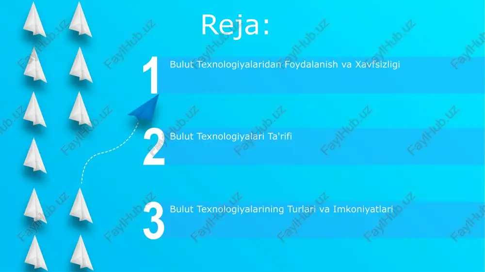 ompaniyalar uchun it infratuzilmasiga sarmoya kiritish xarajatlarini 30% gacha kamaytirishi va samaradorlikni 20% ga oshirishi mumkin. bulut hisoblashning 3 asosiy modeli: iaas (infrastructure as a service), paas (platform as a service) va saas (software as a service) bo'lib, ular mijozlarga turli darajadagi resurslarni taqdim etadi. kelajakdagi tendentsiyalar start serversiz funksiyalar (serverless functions) va mikroservislar arxitekturasi keng tarqalib, dasturlarni ishlab chiqish va joylashtirish tezligini 30% ga oshiradi. kvant buluti hisoblash texnologiyalari rivojlanib, 2030-yillarga kelib murakkab muammolarni, masalan, farmatsevtika va materiallarshunoslik sohalarida, an'anaviy kompyuterlarga nisbatan ancha tezroq hal qilish imkonini beradi. mutaxassislar va ish o'rinlari aws, azure va google cloud platform kabi yirik bulut provayderlari yiliga o'rtacha 10000 dan ortiq bulut texnologiyalari bo'yicha mutaxassisni ishga qabul qilmoqdalar. bulut texnologiyalari sohasida 2025-yilga kelib global miqyosda 8,4 million yangi ish o'rinlari yaratilishi kutilmoqda, bu esa yuqori malakali mutaxassislarga talabni sezilarli darajada oshiradi. tarmoq va bog'lanish bulut infratuzilmasi vpn, sd-wan kabi turli xil tarmoq texnologiyalari …