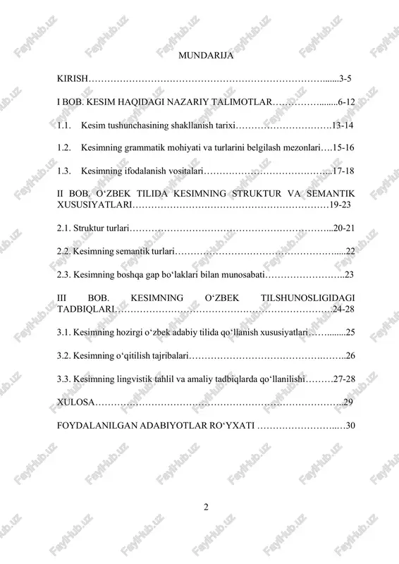 tik, semantik va funksional xususiyatlarini qayta tahlil qilish zarurati yuzaga keldi. xususan, o‘zbek tili korpusi, avtomatik tarjima, matn tahlili, nutqni tanish tizimlari uchun kesimning aniq tahlili muhim ahamiyat kasb etadi. kesimning turli grammatik shakllar orqali ifodalanishi, uning modal, zamon, shaxs-son va predikativlik kategoriyalari bilan bog‘liqligi, shuningdek, sodda va murakkab gaplarda tutgan o‘rni hozirgi o‘zbek tilshunosligida hamon izlanishlar talab qiluvchi masalalardan biridir. shu boisdan ham “kesim va uning o‘zbek tilshunosligidagi tadbiqi” mavzusi o‘z dolzarbligini yo‘qotmagan bo‘lib, o‘zbek tili sintaktik tizimini chuqur anglashga xizmat qiladi. o‘zbek tili sintaksisida kesim — gapning markaziy, asosiy bo‘lagi bo‘lib, u gapdagi predikativ munosabatni ifodalash vositasi sifatida til tizimining eng muhim kategoriyalaridan biri hisoblanadi. kesim yordamida subyektning harakati, holati, mavjudligi yoki belgisi ifodalanadi. tilshunoslik tarixida kesim masalasi har doim dolzarb bo‘lib kelgan, chunki u nafaqat grammatik tizimning, balki tafakkur va mantiqiy ifoda vositalarining ham markazida turadi. o‘zbek tilining mustaqil taraqqiyoti, zamonaviy lingvistik tadqiqotlarning chuqurlashuvi, axborot texnologiyalari va …