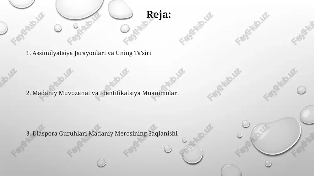 ora jamoalarining madaniy identifikatsiyasi darajasiga sezilarli taʼsir koʻrsatadi, shu jumladan kamida 30% oʻsish kuzatilgan. assimilyatsiya jarayoni: sabablari va oqibatlari madaniy assimilyatsiya natijasida diaspora guruhlarining milliy o'ziga xoslik xususiyatlarining 30% gacha yo'qolishi kuzatilishi mumkin, bu esa til, urf-odatlar va an'analarning zaiflashishiga olib keladi. assimilyatsiyaga uchragan diaspora guruhlarining ijtimoiy-iqtisodiy ko'rsatkichlari (masalan, daromad darajasi) ko'pincha ko'pchilik jamiyatga nisbatan past bo'ladi, bu esa integratsiya jarayonida muammolarni keltirib chiqaradi. assimilyatsiya jarayonining tezlashishiga 20-asrning ikkinchi yarmidagi globalizatsiya jarayonlari va ommaviy axborot vositalarining ta'siri katta bo'lib, madaniy farqlarni kamaytirishga olib keldi. muvaffaqiyatli integratsiya va madaniy boylikning saqlanishi integratsiya jarayonida, diasporalar o'zining an'anaviy hunarmandchiligini (masalan, 5 dan ortiq hunar turi) rivojlantirish va targ'ib qilish orqali madaniy boyligini saqlab qolishga muvaffaq bo'ladilar. diasporalarning 30% dan ko'prog'i o'z madaniy merosini saqlash uchun maktablar, jamoat markazlari va onlayn platformalardan foydalanadi, bu esa ikki tomonlama madaniy almashinuvga olib keladi. muvaffaqiyatli integratsiya, diasporalarning 70% dan ortig'i mahalliy tilni o'rganishi va milliy bayramlarni birgalikda …
