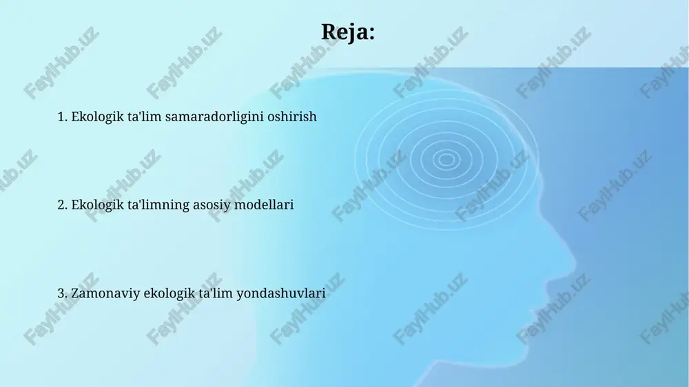 tahlili amaldagi ekologik ta'lim dasturlari tahlili shuni ko'rsatdiki, 5 yoshdan 18 yoshgacha bo'lgan bolalar uchun atrof-muhitni muhofaza qilishga oid mavzularning atigi 15% darsliklarida yetarli darajada qamrab olingan. ta'lim muassasalarining 70% da ekologik ta'lim bo'yicha qo'llanmalar va o'quv materiallari yetarli emasligi, shuningdek, o'qituvchilarning malaka oshirish dasturlarining kamligi aniqlandi, bu esa ta'lim sifatini pasaytiradi. ekologik ta'limning samaradorligini baholash ekologik bilim va ko'nikmalar darajasini baholash uchun testlar, savollar va amaliy topshiriqlar yordamida 70% dan yuqori natijalarga erishish samaradorlikni yuqori deb baholashga imkon beradi. davlat standartlari bo'yicha ekologik ta'lim natijalarining 85% dan yuqori qismi ta'minlangan bo'lsa va o'quvchilarning ekologik ongi yuksalgan bo'lsa, ta'limning yuqori samaradorligi haqida xulosa chiqarish mumkin. ekologik savodxonlikni rivojlantirish strategiyalari maktab o'quv dasturlariga ekologik ta'limning integratsiyalashgan yondashuvi sifatida, kamida 3 ta fan (biologiya, geografiya, atrof-muhitshunoslik) bilan bog'lash orqali o'quvchilarning bilim va ko'nikmalarini kengaytirish mumkin. ekologik loyihalar va tadbirlarni amalga oshirishda jamoatchilik ishtiroki darajasini 20% dan 50% gacha oshirish uchun ijtimoiy tarmoqlar …