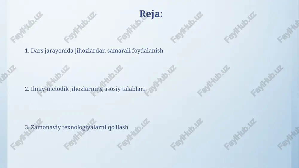 ktiv o'quv vositalari, masalan, elektron taxtalar, kamida 30 dan ortiq huquqiy mavzular bo'yicha interaktiv darsliklar va testlarni o'z ichiga olishi kerak. zamonaviy texnologiyalar bilan jihozlash zamonaviy interaktiv taxtalar (masalan, 75 dyuymli sensorli ekranlar) o'quv jarayonini yanada samarali va jozibador qilib, turli xil multimedia resurslaridan foydalanish imkoniyatini beradi. kamida 20 ta noutbuk yoki planshetlar bilan jihozlash, studentlarning mustaqil ishlarini ta'minlaydi va onlayn ta'lim platformalariga kirishni osonlashtiradi. audio va video yozuv uskunalari audio va video yozuv uskunalari yuqori sifatli, kamida 1080p rezolyutsiyali video va 44.1 khz chastotali audio yozib olish imkoniyatiga ega boʻlishi kerak. kamida 2 ta mikrofon, shuningdek, harakatlanuvchi ob’ektlarni kuzatish uchun avtomatik fokusli kamera mavjudligi talab etiladi. kutubxona va huquqiy ma'lumotlar bazalari kutubxonada kamida 500 dan ortiq huquqiy adabiyotlar, shu jumladan, konstitutsiya, kodekslar va qonun hujjatlari to'plamlari mavjud bo'lishi kerak. elektron kutubxona tizimi orqali 1000 dan ortiq elektron hujjatlarga, shu jumladan, ilmiy maqolalar va sud qarorlariga kirish imkoniyati ta'minlanishi lozim. …