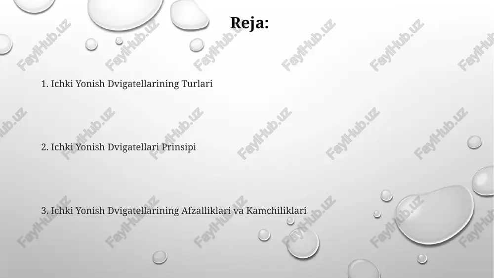 gatellari 4 zarbli yoki 2 zarbli bo'lishi mumkin, 4 zarbli dvigatellar yuqori samaradorlikka ega, ammo 2 zarbli dvigatellar qulayroq va oddiyroq tuzilishga ega. ish printsipi yonish kamerasida yonuvchi aralashmaning portlashi natijasida hosil bo'lgan bosim energiyasini mexanik energiyaga aylantirishga asoslanadi, bu esa pistonning siljishiga va krank milida aylanish momenti hosil bo'lishiga olib keladi. ish printsipi otto tsikli yoki dizel tsikli asosida amalga oshiriladi, otto tsiklida yonuvchi aralashma uchqun yordamida, dizel tsiklida esa siqilish natijasida yondiriladi, bu esa turli xususiyatlarga ega bo'lgan dvigatellarning yaratilishiga olib keladi. sovutish tizimi "sovutish tizimi"da suyuqlikning temperaturasi 90-100°c oralig'ida saqlanishi muhim, chunki bu optimal ishlash harorati hisoblanadi va haddan tashqari qizib ketish yoki sovishni oldini oladi. "sovutish tizimi"da termostat 80-90°c oralig'ida ochiladi va sovutish suyuqligi aylanishini boshqaradi, bu esa yoqilg'i sarfini optimallashtiradi va dvigatelning umrini uzaytiradi. sovutish tizimining samaradorligi radiatorning yuzasi va sovutish suyuqligi pompasining quvvati (masalan, 5-10 litr/minut) kabi omillarga bog'liq. qurilish xususiyatlari dvigatelning ish hajmi …
