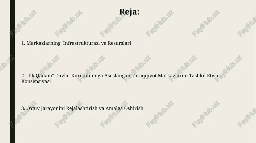 markazlarning asosiy vazifalaridan biri – bolalarni "ilk qadam" dasturiga muvofiq 3 ta asosiy sohada: jismoniy, intellektual va ijtimoiy-emotsional rivojlantirishdir. rivojlantirish markazlari "ilk qadam" davlat o'quv dasturi asosida 5 yoshgacha bo'lgan 1000 nafarga yaqin bolaning rivojlanishini ta'minlash maqsadida tashkil etiladi. baholash va monitoring har bir rivojlanish markazida kamida 2 nafar malakali pedagog va 1 nafar psixologning ishtiroki bilan o'quvchilarning o'zlashtirish darajasi oyiga 1 marta baholanadi va monitoring qilinadi. monitoring tizimi kamida 10 ta maktabni o'z ichiga olishi va har chorakda kamida 2 marta tekshiruvlar o'tkazilishi lozim. bu ma'lumotlarni tahlil qilish uchun maxsus dastur yordamida amalga oshiriladi. kelajak rejalari va istiqbollari “kelajak rejalari va istiqbollari”ning samaradorligini baholash uchun har yili 2 ta milliy darajadagi baholash tadbirlari va 4 ta mintaqaviy monitoring o‘tkaziladi. “kelajak rejalari va istiqbollari” dasturi 5 yoshdan 18 yoshgacha bo‘lgan o‘quvchilarni qamrab oladi va ularning bilim, ko‘nikma va malakalarini rivojlantirishga qaratilgan 12 ta asosiy modulni o‘z ichiga oladi. zamonaviy texnologiyalarni …