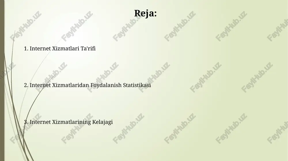 onaviy texnologiyalar qo'llanilmoqda, bu esa bemorlarning shaxsiy ma'lumotlarini himoya qilish darajasini oshiradi. telemeditsina orqali masofadan turib 500 dan ortiq turdagi tibbiy maslahatlar va diagnostika xizmatlarini olish imkoniyati mavjud. onlayn o'yinlar va ko'ngilochar dasturlar mobil o'yinlarning ommalashuvi tufayli, kuniga o'rtacha 3 soatdan ortiq vaqt o'yinlarga sarflaydigan foydalanuvchilar soni keskin ortib bormoqda, bu esa sog'liqqa salbiy ta'sir ko'rsatishi mumkin. o'yin dasturlari va ijtimoiy tarmoqlar birgalikda internet-trafikning 60% dan ortig'ini tashkil qiladi, bu esa ularning internetdagi ahamiyatini ta'kidlaydi. qidiruv tizimlari va axborot qidirish axborot qidirishda filtrlash va saralash parametrlarini (sana, tur, til va boshqalar) qo'llash natijalarni aniqlashtirish va kerakli ma'lumotlarni tezroq topish imkonini beradi, bu esa samaradorlikni 30% ga oshirishi mumkin. google, bing va yandex kabi yirik qidiruv tizimlari algoritmlarini muntazam ravishda yangilab, taxminan 200 dan ortiq omilni hisobga olib, qidiruv natijalarining tegishliligi va sifatini oshiradilar. ijtimoiy tarmoqlar va ularning ta'siri ijtimoiy tarmoqlar markazlashgan algoritmlar orqali foydalanuvchilarning xulq-atvorini boshqarishi va ularning fikrlash tarziga …