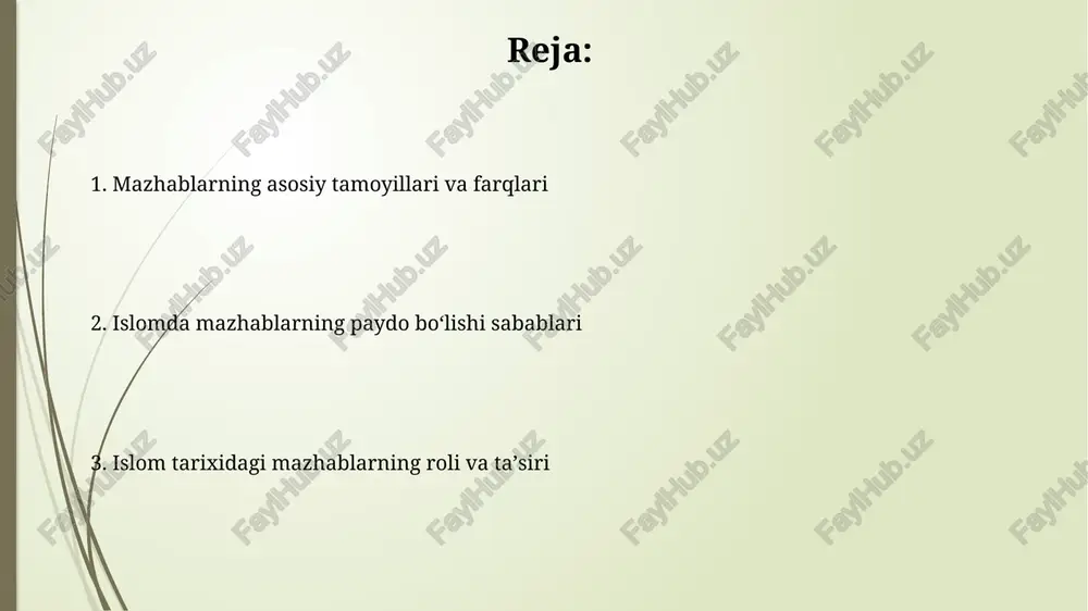 ega. zamonaviy dunyoda 4 ta asosiy mazhabning ta'siri turli mamlakatlarda farq qiladi, ba'zi davlatlarda rasmiy maqomga ega, boshqalarida esa ko'proq ijtimoiy-madaniy rol o'ynaydi. hanafiy mazhabi hanafiy mazhabi fiqhining asosiy manbalari qur'on va sunna, shuningdek, 4 ta sahoba imom abu hanifaning fikr-mulohazalarini o'z ichiga oladi. ularning hujjatlariga asoslanib, 150 dan ortiq fiqh masalalari bo'yicha qarorlar qabul qilingan. hanafiy mazhabi dunyo bo'ylab keng tarqalgan va musulmonlarning taxminan 30% ini tashkil etadi, ayniqsa markaziy osiyo, hindiston va turkiya kabi mamlakatlarda kuchli ta'sirga ega. hambali mazhabi hanbaliy mazhabining ta'limotlarida qat'iylik va asliylikka ustunlik berilib, jumladan, taqlidga emas, balki qur'on va sunnatga amal qilishga alohida e'tibor beriladi. hanbaliy mazhabining asosiy manbalari hadislar va qur'onga asoslangan bo'lib, 4ta muhim kitobdan iborat fiqhiy to'plamlarga ega. malikiy mazhabi maliki mazhabi 8-asrda marokashda imom molik tomonidan tashkil etilgan va 4 ta hanafiy mazhabidan farqli ravishda ijmo' va urf-odatga katta e'tibor beradi. maliki mazhabining geografik tarqalishi 10 dan ortiq afrika …