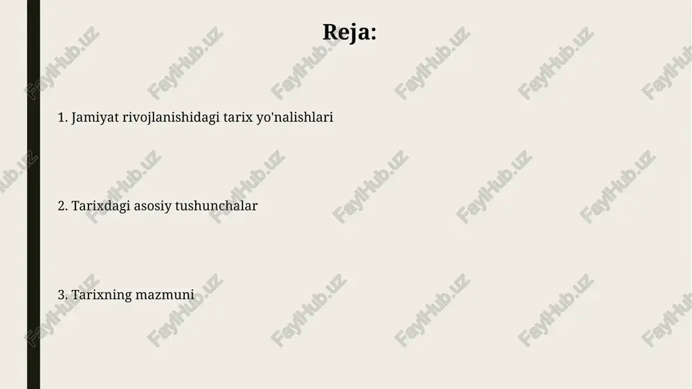 lar va genetik tadqiqotlar orqali o'rganiladi, bu esa tarixiy manbalarni kengaytiradi. madaniy tarix insoniyat taraqqiyotining 5000 yildan ortiq davom etgan murakkab jarayonini aks ettiradi, unda texnologiyalar, ijtimoiy tuzumlar va madaniy qadriyatlar o'zaro bog'liq holda rivojlangan. jamiyat rivojlanishidagi tarix yo'nalishlari 18-19 asrlardagi jahon miqyosidagi industrializatsiya jarayoni jamiyat rivojlanishida tez sur’atlarda shaharlashuv va demografik oʻzgarishlarni keltirib chiqardi. jamiyat rivojlanishining 3 bosqichi – qadimgi, oʻrta asr va yangi davrlar – har biri oʻziga xos tarixiy yoʻnalishlar, ijtimoiy tuzumlar va madaniy meroslar bilan ajralib turadi. iqtisodiy tarix va ijtimoiy taraqqiyot iqtisodiy o'sishning 1990-yillardan keyingi davrda 2% dan 7% gacha oshishi ijtimoiy taraqqiyotning tezlashuviga, ya'ni aholining turmush darajasining yaxshilanishiga olib keldi. shaharlashuv jarayoni 1950-yildagi 20% dan 2020-yildagi 50% ga o'sishini ijtimoiy tuzilmaning o'zgarishi va yangi ijtimoiy sinflarning paydo bo'lishi bilan izohlash mumkin. tarixiy jarayonlarning asosiy konsepsiyalari ijtimoiy evolyutsiya nazariyalari, masalan, 5 bosqichli ijtimoiy rivojlanish modeli, tarixiy oʻzgarishlarning bir tomonlama yoʻnalishini koʻrsatadi. tarixiy jarayonlarni tushunishda 3ta …