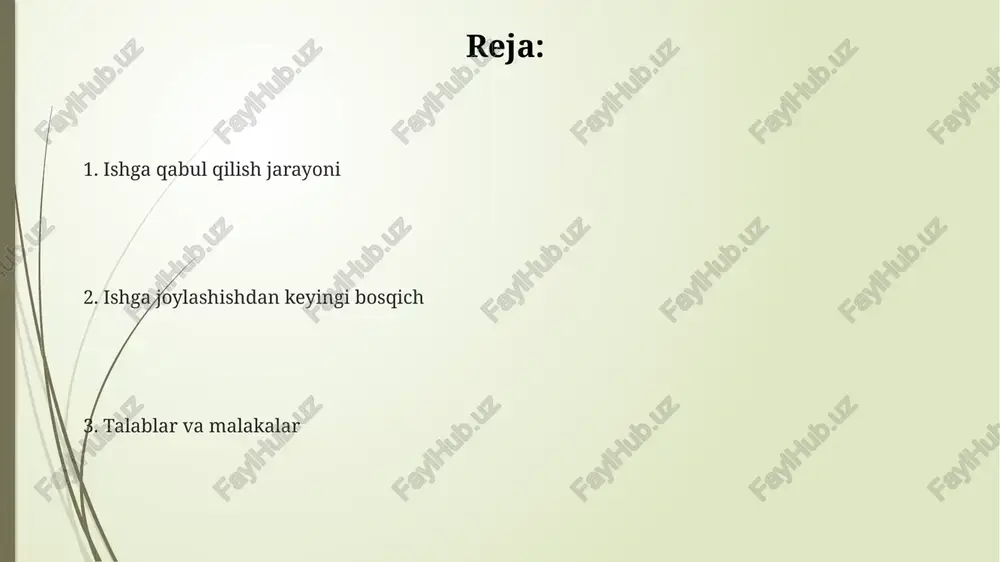 ning professionalligingizni 30% ga oshiradi. ishdagi o'sish imkoniyatlari kompaniyaning ichki o'quv dasturlari, mentorlik dasturlari va 360 daraja baholash tizimi xodimlarga o'z malakalarini oshirish va martaba zinapoyasidan yuqoriga ko'tarilish imkoniyatini beradi. ishdagi o'sish imkoniyatlari 5 yil ichida 70% ga yaqin xodimlar lavozimini yuqorilatishi yoki yangi mas'uliyatlarga ega bo'lishi bilan namoyon bo'ladi. 80% xodimlar o'z lavozimlarida yangi ko'nikmalarni o'rganib, yuqori maoshli lavozimlarga o'tish imkoniyatiga ega bo'lishadi, bu esa ularning professional rivojlanishiga 15% qo'shimcha investitsiyalarni jalb qiladi. ishga qabul qilish bo'yicha maslahatlar rezume va so'rovnomangizda 5 yildan ortiq tajribaga ega bo'lgan 2 tadan ortiq ish joyini ko'rsatish, sizning malakangizni tasdiqlaydi. suhbat davomida kamida 3 ta o'z kuchli tomonlaringizni ta'kidlab, kompaniyaning ehtiyojlariga moslashtiring. ishga qabul qilish jarayonida kamida 3 ta kompaniyaning vakili bilan suhbatlashish, muvaffaqiyat ehtimolini 70% ga oshiradi. ish joyiga moslashish ish joyiga moslashish darajasini aniqlash uchun psixologik testlar va samaradorlik ko'rsatkichlarini kuzatish orqali 5 ball shkalasi qo'llanilishi mumkin. muvaffaqiyatli moslashish uchun hr …