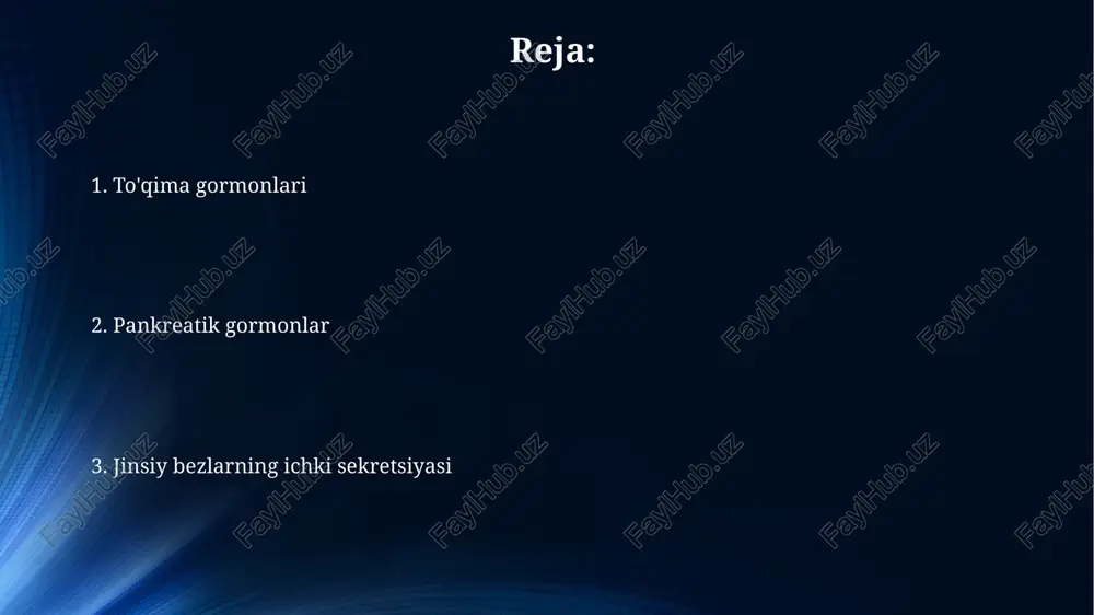 a boshlanadi va tana sochlari o'sishi, ovozning o'zgarishi va mushak massasining oshishini o'z ichiga oladi. jinsiy gormonlar, masalan, estrogen va testosteron, suyak zichligini tartibga soladi, ayollarda osteoporozni 50 yoshdan keyin kamaytirishga yordam beradi va erkaklarda suyak massasini saqlashga hissa qo'shadi. jinsiy gormonlarning yetishmasligi va ortiqcha bo'lishi jinsiy gormonlar yetishmovchiligi, ayniqsa, gipotalamus-gipofiz-gonadal o'qining buzilishi natijasida, reproduktiv funksiyaning 15-25% pasayishiga, bepushtlikka va jinsiy rivojlanishning kechikishiga olib kelishi mumkin. jinsiy gormonlarning yetishmasligi yoki ortiqcha bo'lishi osteoporoz xavfini 10-15% ga oshirib, suyak zichligini pasaytiradi, qarilikda suyak sinishi ehtimolini kuchaytiradi. ayol jinsiy gormonlari (estrogenlar va progesteron) progesteronning asosiy vazifasi homiladorlikni saqlash bo'lib, u bachadon shilliq qavatining sekretsiyasini rag'batlantiradi va homila rivojlanishi uchun zarur bo'lgan muhitni yaratadi, bu jarayonlarda progesteronning kontsentratsiyasi 10-100 ng/ml oralig'ida o'zgaradi. estrogen va progesteron gormonlari sinergik tarzda ishlab, hayz tsiklining normal kechishini ta'minlaydi, ularning nisbati va kontsentratsiyasi tsiklining turli bosqichlarida sezilarli darajada farq qiladi, bu o'zgarishlar 28 kunlik tsiklda kuzatiladi. prostaglandinlar va …