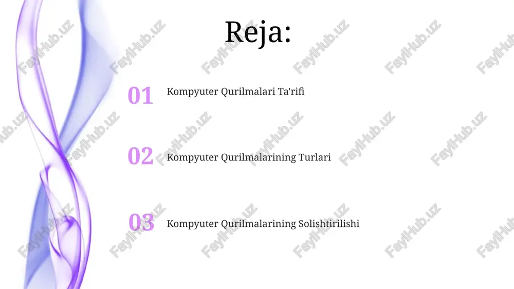 qurilmalar kirish-chiqish qurilmalarining 3ta asosiy toifasiga kiradi va ularning ishlash printsiplari bir-biridan farq qiladi. e'tiboringiz uchun rahmat @taqdimot_robot image4.jpg image5.jpg image6.jpg image7.jpg image8.jpg image1.jpeg image2.jpeg image3.jpeg