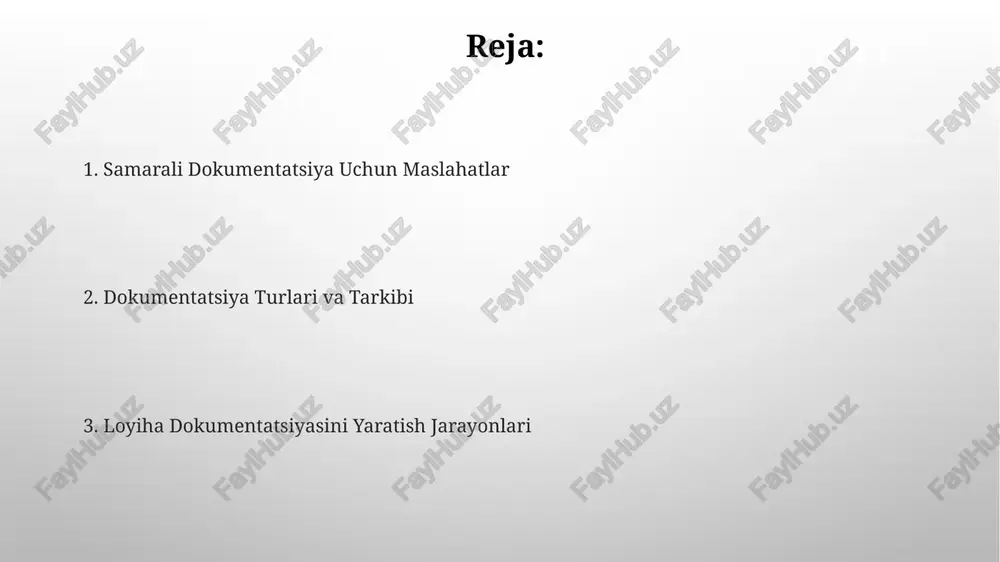 ish samaradorlikni 20% ga oshirishi mumkin. talablarni tahlil qilishda uml diagrammalaridan foydalanish, tizim arxitekturasini aniqlash va kamida 10 ta potentsial muammoni oldini olishga yordam beradi. sinov va tekshirish sinov jarayonida kamida 3 ta turli brauzer (chrome, firefox, safari) va 2 ta turli qurilma (kompyuter, mobil)da tekshiruvlar o'tkazish kerak. hujjatlarning to'liqligi va aniqligi uchun 10 dan kam bo'lmagan foydalanuvchi bilan sinovdan o'tkazish tavsiya etiladi, bu erda kamida 3 ta turli yosh guruhlari vakillari bo'lishi kerak. versiya nazorati va hamkorlik loyiha davomida kamida 2 marta versiya nazoratini tekshirish va hujjatlarning 3 nusxasini saqlash xatoliklarni oldini olish va loyihani muvaffaqiyatli yakunlash ehtimolini oshiradi. hamkorlikni yaxshilash uchun 5-10 kishidan iborat jamoalar uchun onlayn hamkorlik platformalaridan (jira, confluence) foydalanish loyiha hujjatlariga bir vaqtning o'zida kirish va o'zgarishlarni kuzatish imkonini beradi. dizayn hujjatlarini yaratishning ahamiyati samarali dizayn hujjatlari 5-10% xato va qayta ishlash xarajatlarini kamaytiradi, shuningdek, jamoaviy ishlarni muvofiqlashtirishni yaxshilaydi. to'liq hujjatlashtirilgan dizayn 2 baravar tezroq …