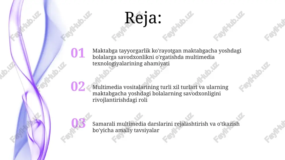 'ljallangan tovushni aniqlash o'yinlari, ularning faol ishtiroki va motivatsiyasini ta'minlaydi. ta'lim mazmunini boyitish multimedia texnologiyalaridan foydalanib, 10 ta turli xil ovoz effektlari va jonli rasmlar bilan qo'shiqlar yaratish, bolalarda fonetik eshitishni rivojlantirish va so'zlarni to'g'ri talaffuz qilish ko'nikmalarini shakllantirishga yordam beradi. bolalar uchun maxsus yaratilgan 20 ta elektron kitob va interaktiv mashqlar orqali o'qishni o'rgatish, matnni tushunish va mustaqil o'qish ko'nikmalarini rivojlantirishga imkon beradi. bolalar uchun mo'ljallangan onlayn resurslar bolalar uchun mo'ljallangan ko'plab onlayn o'yinlar va animatsion videolar, masalan, 5-7 yoshli bolalar uchun mo'ljallangan abc o'yinlari yoki harflarni o'rganishga qaratilgan interaktiv hikoyalar mavjud. "duolingo kids" yoki "khan academy kids" kabi onlayn platformalar interaktiv darslar, qo'shiqlar va o'yinlar orqali lug'at boyligini 20-30% ga oshirishga yordam beradi. interaktiv o'yinlar va dasturlar bolalar uchun mo'ljallangan 3d animatsion o'yinlar, fonetik ong va so'z boyligini rivojlantirishda samarali bo'lib, o'rtacha 10 ta yangi so'z o'rganish imkoniyatini beradi. interaktiv o'yinlar, masalan, harflarni aniqlash yoki so'zlarni o'rganishga qaratilgan …