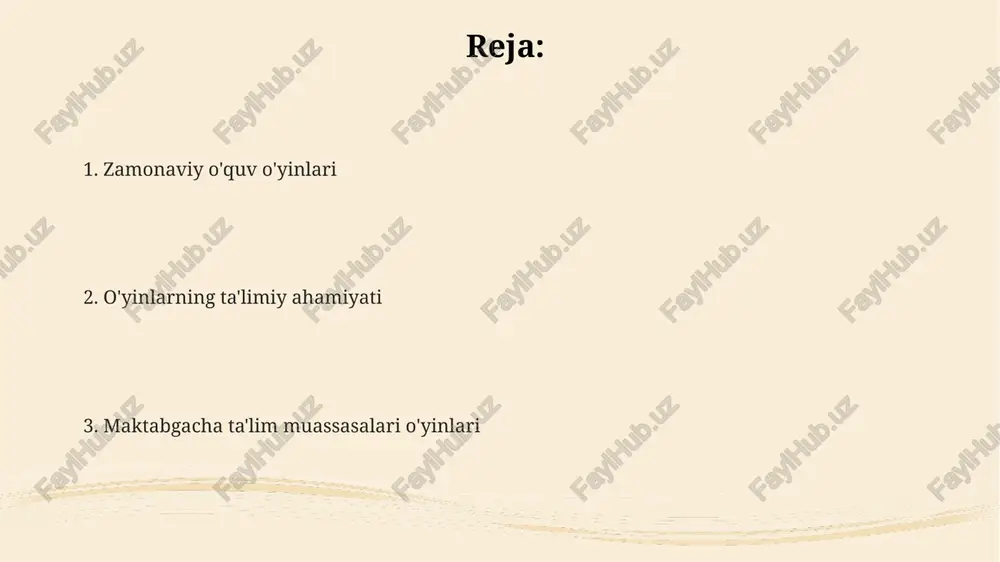 tirilganligi va xavfsizlik talablariga javob berishi muhim. maktabgacha ta'lim muassasasi o'yinlari maktabgacha ta'lim muassasalarida o'yinlar bolaning kognitiv rivojlanishiga ijobiy ta'sir ko'rsatadi, masalan, 3-5 yoshli bolalarda xotira hajmini 20% ga oshiradi va muammolarni yechish qobiliyatini rivojlantiradi. didaktik o'yinlar, masalan, lotereya yoki konstruktorlar, bolalarda nozik motor qobiliyatlarini rivojlantiradi va 50 dan ortiq turdagi vazifalarni bajarishga imkon beradi, bu esa ularning qo'l harakatlarini muvofiqlashtirishini yaxshilaydi. o'yinlar orqali bolalar ijtimoiy-emotsional ko'nikmalarni, jumladan, hamkorlik, muloqot va o'z-o'zini boshqarishni o'rganadilar, bu esa 4-6 yoshli bolalarning tengdoshlari bilan munosabatlarini yaxshilaydi. samaradorlikni baholash maktab samaradorligini baholashda, 5 ball shkalasi qo'llaniladi, unda 4 yoki 5 ball maktabning yuqori samaradorligini, 3 ball – qoniqarli, 2 yoki 1 ball esa – past samaradorlikni bildiradi. samaradorlikni aniqlash uchun o'quv yilining boshi va oxirida o'tkaziladigan test natijalari tahlili orqali o'quvchilarning 10% dan kamrog'i o'rtacha ko'rsatkichdan past bo'lsa, maktab samaradorligi yuqori deb baholanadi. samaradorlikni baholashda, kamida 3 ta asosiy ko'rsatkich – o'quvchilarning bilim darajasi …