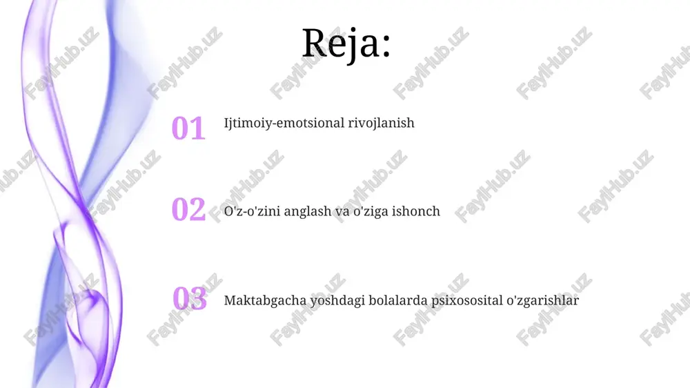 gacha yoshdagi bolalarda ijtimoiy-ruhiy rivojlanish o'yin faoliyati ijtimoiy-ruhiy rivojlanishning muhim omili hisoblanadi, bolalar 4-5 yoshga kelib, murakkab rol o'yinlarida 5-7 kishi bilan hamkorlik qilishni o'rganadilar. til rivojlanishi bilan birga, maktabgacha yoshdagi bolalarning 60% ga yaqini o'z his-tuyg'ularini so'z bilan ifodalashni o'rganadi, bu esa emotsional aqliy yetuklikning belgisi hisoblanadi. o'yin orqali ijtimoiylashish ijtimoiylashuv jarayonida oʻyin, taxminan 60-70% bolaning ijtimoiy kompetensiyasini shakllantirishga hissa qo'shadi, bu esa o'z tengdoshlari bilan munosabatlarni o'rnatishda muhim rol o'ynaydi. oʻyin davomida bolalar empatiya va hissiy regulyatsiya kabi asosiy ijtimoiy-emotsional koʻnikmalarni rivojlantiradi, ularning kamida 80%i oʻyin orqali shakllanadi. tengdoshlar bilan munosabatlar ijtimoiy-emotsional rivojlanish darajasi tengdoshlar bilan munosabatlarning sifatiga ta'sir qiladi, past darajadagi ijtimoiylashgan bolalar 2-3 kishilik guruhlarga qaraganda yakka o'zlaricha o'ynashni afzal ko'rishadi. tengdoshlar bilan munosabatlarda raqobat va mojaroni hal qilish ko'nikmalari rivojlanadi, 5 yoshga kelib bolalar 70% hollarda o'zaro kelishuvga erisha oladilar. ijodiy qobiliyatlarning namoyon bo'lishi 3-5 yoshli bolalarda tasviriy san'at, musiqa va raqs orqali ijodiy qobiliyatlarining …