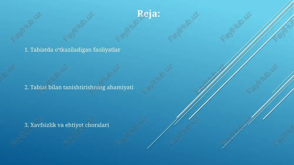 0% dan ortig'i bolalarini tabiat bilan bog'lashga tayyor bo'lsa, maktabgacha ta'lim muassasalari ota-onalarni maxsus o'quv dasturlari orqali jalb qilib, ularga yordam berishi mumkin. ota-onalarga bolalar bilan uyda tabiatni o'rganish uchun 5 ta amaliy maslahat (masalan, uy o'simliklari parvarishi, hasharotlarni kuzatish, tabiiy materiallardan hunarmandchilik) berish samarali bo'ladi. ota-onalar bilan birgalikda 3 ta tabiatga oid tadbir (masalan, bog'ga sayohat, o'simlik ekish, qushlarni kuzatish) tashkil qilish orqali bolalarning tabiatga bo'lgan qiziqishini 2 barobar oshirish mumkin. o'simliklar va hayvonlar olami har xil hayvonlarning 10 ta rasmini ko‘rsatib, ularning ovozlarini taqlid qilish bolalarda tinglash va kuzatish qobiliyatlarini oshiradi va hayvonlar olami haqida dastlabki bilimlarni shakllantiradi. tabiatda 2-3 soatlik kuzatuvlar paytida kamida 5 ta turli xil hashoratlarni aniqlash va ularning xususiyatlarini muhokama qilish, bolalarning tabiatshunoslikka bo‘lgan qiziqishini oshiradi. bolalar bog‘chasida 5-7 turdagi o‘simliklarni o‘rganish ularning ranglar, shakllar va to‘qimalar haqidagi tushunchalarini rivojlantiradi, bu esa ularning sensorli rivojlanishiga ijobiy ta’sir qiladi. o'yinlar va faoliyatlar tabiatdagi sezgi a'zolariga …