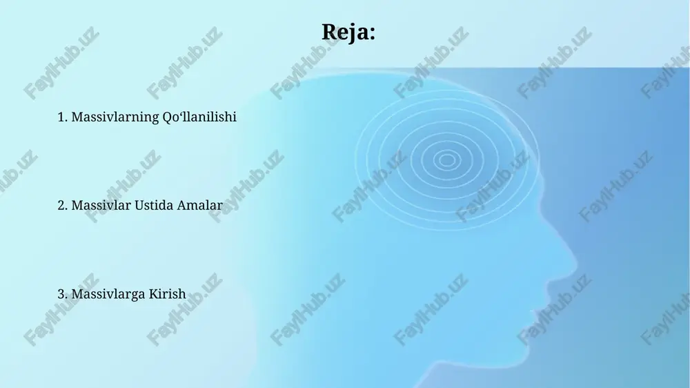 massivlar va ular ustida amallar - Page 2