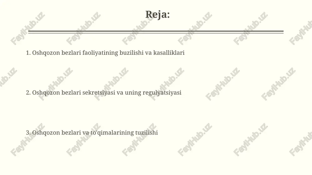 a, sekretsiya va peristaltika. oshqozonning shilliq qavati murakkab burmalar va kriptalar hosil qilib, yuzasini 3-6 marta oshiradi, bu esa oshqozon shirasi ishlab chiqarishini va oziq-ovqat hazm qilishni yaxshilaydi. pilorik bezlari ushbu bezlarning sekretsiyasi pepsinogen, shilliq va bikarbonat kabi komponentlarni o'z ichiga oladi, ular oshqozon shilliq qavatining himoyasini ta'minlaydi va ph darajasini 1.5 dan 3.5 gacha saqlaydi. pilori bezlari soni taxminan 3-5 million atrofida bo'lib, ularning funksiyasi oshqozon bo'shlig'idagi oziq-ovqat hazm qilish jarayonini boshqarish va so'nggi oshqozon suyuqligi hajmini tartibga solishdan iborat. oshqozon shirasi tarkibi oshqozon shirasi lipaz (yog'larni hazm qilishda ishtirok etadigan ferment) kabi boshqa fermentlarni ham, 1-3% tuzlarni ham o'z ichiga oladi, bu oshqozonning normal ishlashi uchun muhimdir. oshqozon shirasi tarkibiga 0,5-1% gacha hcl (tuz kislotasi), pepsinogen (proteinlarni hazm qilish uchun fermentning inaktiv shakli), shuningdek, mukus va ichki omil kiradi. pepsinogen va pepsining roli oshqozon shirasining tarkibida 100 ml ga 20-35 birlik pepsin bo'lishi mumkin. pepsinogenning pepsinga aylanishi, shuningdek, …