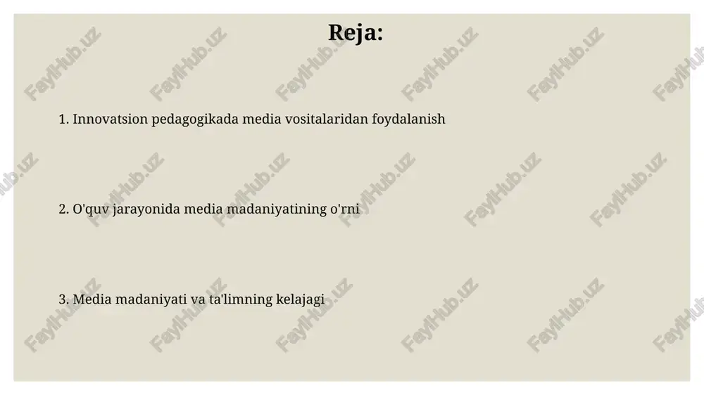 sofaviy ta'limda sinxron va asinxron o'quv usullarining birlashuvi o'quv jarayonining moslashuvchanligini 40% ga oshirdi va talabalarning individual ehtiyojlariga javob berish imkonini berdi. masofaviy ta'limning samaradorligi 2020-yildan keyin 3 baravar oshdi, bu esa onlayn ta'lim resurslari va texnologiyalarining rivojlanishi bilan bog'liq. o'quv jarayonida ijodkorlikni rivojlantirish media resurslari, masalan, video, audio va grafiklarni qo'llash orqali 5 dan ortiq turdagi ijod mahsulotlarini yaratish imkoniyati vujudga keladi va bu talabalarning bilish jarayonini boyitadi. loyihaviy usul va hamkorlikdagi o'rganish strategiyasini birlashtirish, talabalarning 70% dan ortiq qismida muammolarni hal qilish qobiliyati va innovatsion fikrlash ko'nikmalarini rivojlantiradi. oav madaniyati va ta'limning yangicha uslublari oav madaniyatining ta'siri ostida o'quvchilarning 30% ga yaqini vizual ma'lumotlarni yaxshiroq qabul qilishi va shunga mos ravishda interfaol o'yinlar va videodarslardan foydalanish samaradorligini oshirish mumkin. o'quv jarayoniga 10 dan ortiq turdagi oav vositalarini (bloglar, podkastlar, veb-saytlar) integratsiya qilish, multimedia resurslardan foydalanish orqali o'quvchilarning faol ishtirokini ta'minlash va motivatsiyani oshirishga yordam beradi. texnologiyalarning ta'limga ta'siri …