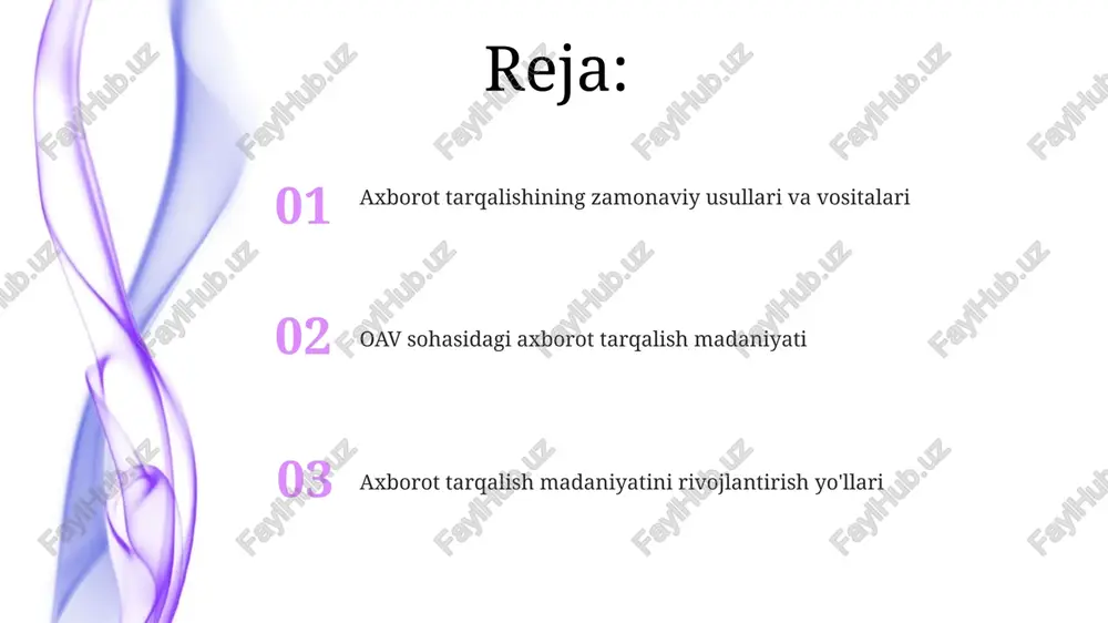 orqali 2030-yilga borib, hajm jihatidan 5 baravar o'sishi kutilmoqda. ochiq ma'lumotlar platformalarining rivojlanishi va fuqarolar jamiyatining faol ishtiroki natijasida axborot tarqalish madaniyati samaradorligi 2025-yilga kelib 30% ga oshishi taxmin qilinmoqda. axborotni tekshirish va tasdiqlash axborotni tekshirish va tasdiqlash jarayonida kamida 3 ta manbadan ma’lumot olish va ularning mosligini taqqoslash 90% aniqlikni ta’minlaydi. rasmiy manbalarga, shu jumladan hukumat saytlari va xalqaro tashkilotlarning hisobotlariga tayanish, noto'g'ri ma'lumotlar tarqalishining oldini olishga yordam beradi. axborot madaniyati va ommaviy axborot vositalari o‘zbekistondagi 50 dan ortiq telekanal va 1000 dan ziyod radiostansiyalar axborot tarqalishining tezligi va hajmini belgilaydi, ammo ularning mazmun sifati va ishonchliligi har xil bo‘lishi mumkin. ijtimoiy tarmoqlarning jadal rivojlanishi ommaviy axborot vositalarining an'anaviy usullaridan farqli ravishda, "fake news" va noto'g'ri ma'lumotlar tarqalish xavfini 30% ga oshirdi. oav sohasidagi axborot tarqalish madaniyati oavlarning axborot tarqalish madaniyatiga ta'siri, mazmun va sifat jihatidan 10 dan ortiq turli kanallar orqali auditoriya segmentatsiyasi bilan belgilanadi. oavda tezkor yangiliklar …