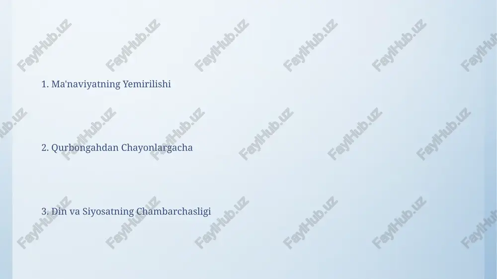 qilish, hayvonlarning (qo'y, echki, sigir, tuya) turlari va yosh chegaralariga oid shariat qoidalariga rioya qilish, halol va pok go'sht iste'mol qilishga yo'naltirilgan 7 ta asosiy shartlarga amal qilishni taqozo etadi. qurbonlikning ahamiyati islomdagi 5 ta asosiy rukndan biri bo'lib, saxovat, allohga bo'lgan itoat va shukronalikni bildiradi, hamda musulmonlar uchun haj safari bilan teng ma'noga egadir. qadimgi marosimlar qadimgi marosimlar davrida, o'rtacha 15 kishidan iborat guruhlar tomonidan 2-3 oy davom etgan murakkab "suv marosimlari" o'tkazilganligi haqida dalillar mavjud. miloddan avvalgi 500 yillarda o'tkazilgan qabriston tadqiqotlari, dafn marosimlarida 20 dan ortiq turli xil bezak buyumlari va 10 dan ortiq seramika buyumlarining ishlatilganligini tasdiqlaydi. din va sehr-jodu "din va sehr-jodu" asari 10 dan ortiq boblardan iborat boʻlib, har bir bobda turli xil sehr-jodu turlari, masalan, sehrgarlik, jodugarlik va boshqa 7 ta gʻayritabiiy hodisalar batafsil bayon etilgan. kitobda qayd etilgan 30 dan ziyod sehrli amallar va ularning bajarilish usullari, shuningdek, ularning salbiy oqibatlari haqida …