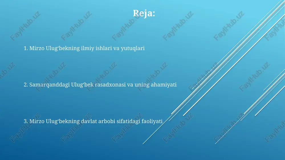 lugʻbek davrida yaratilgan astronomik asboblar, masalan, katta sextant, oʻsha davr uchun noyob texnologiya va aniqlikni namoyish etgan va zamonaviy astronomiyaga asos solgan. ulugʻbekning “ziji-i sultoniy” astronomik jadvali 1000 dan ortiq yulduz koordinatalarini aniq koʻrsatib, oʻrta asr astronomiyasiga ulkan hissa qoʻshgan va bir necha asrlar davomida foydalanilgan. ulugʻbekning samarqanddagi madrasasi 15-asrda markaziy osiyodagi eng yirik ilmiy va madaniy markaz boʻlib, dunyoning turli burchaklaridan kelgan olimlarni oʻziga jalb etgan. "ziji-i sultoniy" asari “ziji-i sultoniy”da 40 dan ortiq astronomik asboblarning tavsifi va ularning qo'llanilishi haqida batafsil ma'lumotlar mavjud. ushbu asarda quyosh, oy va sayyoralarning harakatlarini hisoblash uchun yangi, takomillashtirilgan usullar, jumladan, trigonometrik jadvallar keltirilgan. “ziji-i sultoniy”da 1018 yulduzning koordinatalari aniq o'lchovlar bilan berilgan bo'lib, bu o'sha davr astronomiyasi uchun ajoyib yutuq hisoblanadi. ulugʻbek va ilm-fan ulug'bekning samarqanddagi rasadxonasida 1000 dan ortiq yulduzning koordinatlari aniqlangan va "ziji kuragoniy" nomli astronomik jadval tuzilgan, bu o'rta asr astronomiyasida muhim yutuq bo'lgan. ulug'bek faqat astronomiya bilan emas, …
