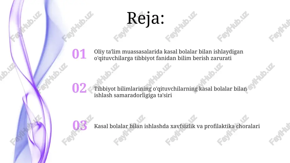 bera oladi, chunki ular alomatlarni aniqlash va birinchi tibbiy yordamni ko'rsatishda malakali. o'qituvchilarning tibbiy bilimi, talabalarning 30% ga yaqinroq sog'lig'ini yaxshilashga yordam beradi, chuqur tushuncha va to'g'ri munosabatni shakllantiradi. tavsiyalar va xulosalar tibbiyot xodimlarining 15% dan kamrog'i yuqumli kasalliklarning oldini olish bo'yicha zamonaviy usullarni qo'llayotganligi hisobga olinib, o'qituvchilarni gigiyena va infektsiyadan himoya qilish bo'yicha yangi texnologiyalar bilan tanishtirish lozim. o'qituvchilarning 70% dan ortig'i birlamchi tibbiy yordam ko'rsatish bo'yicha minimal bilimlarga ega emasligi aniqlanganligi sababli, maxsus treninglarni joriy etish zarur. oliy ta'lim muassasalarida tibbiy yordam ko'rsatish tizimining holati oliy ta'lim muassasalarida talabalarning 30% dan ortig'i yiliga kamida bir marta sog'liqni saqlash muassasalariga murojaat qilishini ko'rsatuvchi statistik ma'lumotlar mavjud. tibbiy yordam ko'rsatish tizimining samaradorligi, birinchi navbatda, malakali tibbiy xodimlar soni va ularning tegishli tibbiy bilimlariga bog'liq bo'lib, bu ko'rsatkich ba'zi oliygohlarda yetarli emas. kasal bolalar bilan ishlashda o'qituvchilar duch keladigan tibbiy muammolar o'qituvchilar taxminan 5-15% hollarda talabalarning surunkali kasalliklari ( diabet, astma …