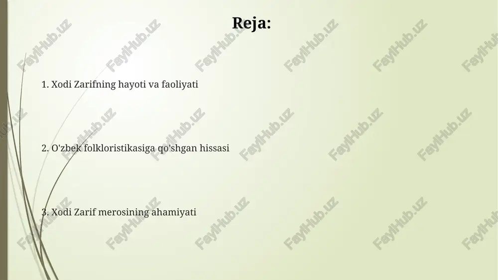 ilgan bo'lib, ularda 5-10 nafar ishtirokchi qatnashgan. ekspeditsiyalar davomida asosan og'zaki ijod namunalarini yozib olish, xalq qo'shiqlari, dostonlar va rivoyatlarni arxivlash uchun 30 dan ortiq qishloq va ovullarga tashrif buyurilgan. 1930-yillarga kelib ekspeditsiyalar davlat tomonidan qo'llab-quvvatlana boshlandi va 15 dan ziyod folklorchi olimlar bilan hamkorlikda 500 dan ortiq folklor namunasi to'plandi. folklor namunalarini nashr etish "o'zbek tili va adabiyoti" jurnalida folklor namunalarini nashr etish, ayniqsa 20-asrning ikkinchi yarmida, ularning ilmiy tahlilini kengaytirishga yordam berdi. 1920-yillarda nashrlar, masalan, "maorif va o'qituvchi" jurnali, folklor namunalarini targ'ib qilishda muhim rol o'ynadi, yangi avlodni ularning ahamiyatiga ishontirdi. xx asrning 30-yillarida folklor to'plamlari nashr etildi, bu esa ko'plab dostonlar va ertaklarning 1-nusxalari saqlanib qolishiga imkon berdi. zarifning folklor janrlari tasnifi zarifning janrlar tasnifi 1940-yillarda yaratilgan bo'lib, folklor materiallarini tizimlashtirishda muhim rol o'ynadi va 20 dan ortiq ilmiy tadqiqotlarga asos bo'ldi. zarif folklor janrlarini uch asosiy guruhga ajratadi: epik (dostonlar), lirik (qo'shiqlar), va dramatik (o'yinlar), har …