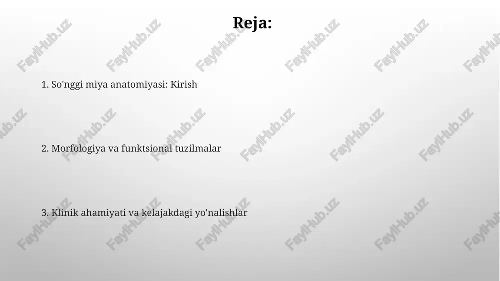 ta kranial nervlar uchun yadro joylashgan muhim rol o'ynaydi. miya ustunining tuzilishi miya ustuni uchta asosiy qismdan iborat: yuqoridan pastga qarab joylashgan o'rta miya (mezensefalon), pons (ko'prik) va uzunchoq miya (medulla oblongata). miya ustunining ichida 12 ta kranial nervlarning 10 tasi joylashgan bo'lib, ular bosh va bo'yinning motor va sezgi funksiyalarini boshqarishda muhim rol o'ynaydi. uzunchoq miya uzunchoq miya nafas olish, yurak urishi va qon tomirlarini qisqarish kabi muhim avtomatik funksiyalarni 12 ta nerv yadrolari orqali boshqaradi. ushbu tuzilma orqa miya bilan miya o'rtasida joylashgan bo'lib, sezgi va motor ma'lumotlarini uzatishda 3 ta asosiy funksional rol o'ynaydi. ko'prik ko'prik, varoliyev ko'prigi sifatida ham tanilgan, miya ustunining bir qismi bo'lib, miyaning o'rta miya va medulla oblongata o'rtasida joylashgan muhim o'tkazgich hisoblanadi. ko'prik 4 ta kraniyal nervlarning yadrolarini o'z ichiga oladi: trigeminal (v), abducens (vi), facial (vii) va vestibulocochlear (viii) nervlar, yuz sezgirligi va harakatini ta'minlaydi. o'rta miya o'rta miya tarkibiga to'rt …