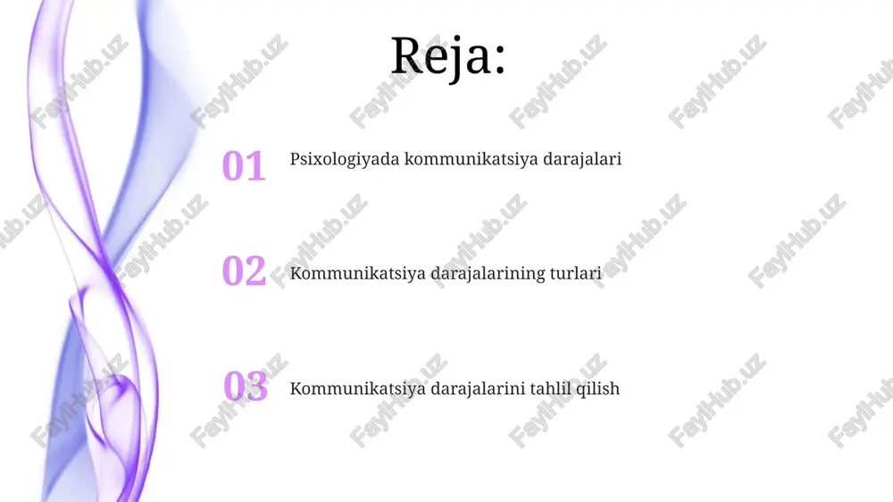 hadi. shaxslararo kommunikatsiya, odatda, ikkita odam o'rtasida yuzaga keladi, bunda fikr almashinuvi, 70% holatda imo-ishoralar va 30% holatda og'zaki nutq orqali amalga oshiriladi. guruhlararo kommunikatsiya guruhlararo kommunikatsiya 2 dan ortiq guruh o‘rtasida ro‘y beradi, bunda har bir guruh o‘ziga xos ijtimoiy identitetga ega va ular o‘rtasidagi munosabatlar 10 dan ortiq omilga bog‘liq. ijtimoiy identitet nazariyasiga ko‘ra, guruhlararo kommunikatsiya 3 ta asosiy jarayondan iborat: ijtimoiy kategoriyalashtirish, ijtimoiy identifikatsiya va ijtimoiy solishtirish, bu jarayonlar 5 foiz xatolik bilan o'rganiladi. ommaviy kommunikatsiya ommaviy kommunikatsiya 1920-yillarda radioning rivojlanishi bilan tezlashdi va auditoriyaga bir xil xabarni bir vaqtning o'zida yetkazish imkonini berdi. televidenie 20-asrning o'rtalarida ommaviy kommunikatsiya usullarini inqilob qildi, vizual va audio elementlarni birlashtirib, ta'sir doirasini sezilarli darajada oshirdi. verbal kommunikatsiya verbal kommunikatsiya tarkibiga fonologiya (tovushlar), morfologiya (so'z tuzilishi), sintaksis (gap tuzilishi), semantika (ma'no) va pragmatika (kontekst) kabi 5 ta asosiy komponent kiradi. verbal kommunikatsiya 7 foiz so'zlar, 38 foiz ohang va 55 foiz …