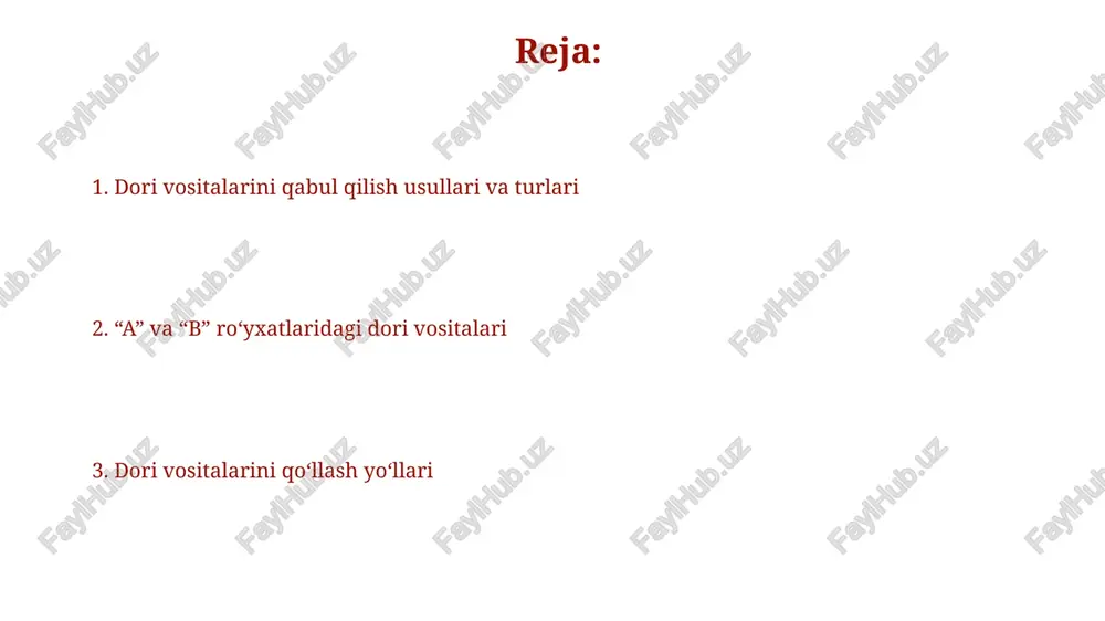 ta'rifi va xususiyatlari "a" ro'yxatidagi dorilar kuchli ta'sirga ega bo'lib, asosan narkotik, psixotrop va zaharli moddalarni o'z ichiga oladi. ularni saqlash va hisobga olish qat'iy qoidalarga muvofiq amalga oshiriladi. ushbu ro'yxatga kiritilgan dorilarning dozasi, farmakologik ta'siri va nojo'ya ta'sirlari yuqori bo'lganligi sababli, faqat shifokor retsepti bilan, qat'iy nazorat ostida qo'llaniladi. "a" ro'yxatidagi dorilar: misollar va klinik ahamiyati “a” roʻyxatidagi dorilar tarkibida giyohvandlik vositalari, kuchli taʼsir etuvchi moddalar, ularning prekursorlari mavjud boʻlib, qatʼiy nazorat ostida saqlanadi va ishlatiladi. “a” roʻyxatida morfin, fentanil kabi ogʻriq qoldiruvchi narkotik moddalar bor; ularning klinik ahamiyati kuchli ogʻriqlarni bartaraf etish, ammo suiisteʼmol xavfi yuqori. "b" ro'yxatidagi dorilar: ta'rifi va xususiyatlari "b" roʻyxatidagi dorilar tarkibida kuchli taʼsir etuvchi moddalar mavjud boʻlib, ularni faqat shifokor retsepti bilan olish mumkin, aks holda jarima solinishi mumkin. ushbu roʻyxatga kiruvchi dorilarning saqlanish sharoiti 8-15°c haroratda qorongʻi joyda boʻlishi kerak va doza oshirib yuborilishi oqibatida toksik taʼsir koʻrsatishi mumkin. "b" ro'yxatidagi dorilar: …