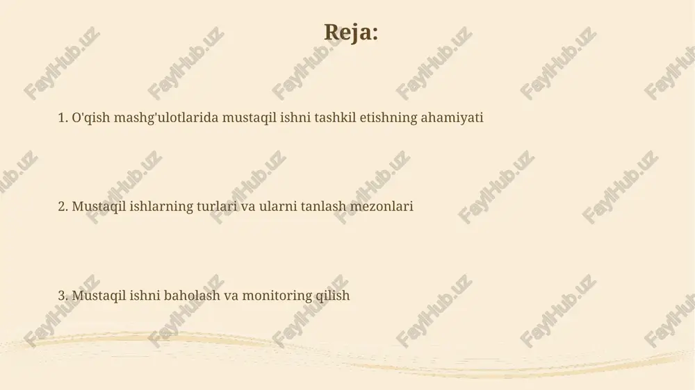 ushunishni tekshiradilar. sinfni tashkil etish va resurslar sinfni tashkil etishda o'quvchilarning individual ehtiyojlarini hisobga olish, masalan, 3 xil o'qish tezligiga moslangan materiallar tayyorlash muhim. resurslarga 10 ga yaqin turli darajadagi matnlar, lug'atlar, onlayn platformalar va 5 ta interaktiv o'yinlar kirishi mumkin, bu o'quvchilarga yordam beradi. o'qituvchining roli va vazifalari o'qituvchi 21-asr ko'nikmalarini rivojlantirishga yo'naltirilgan mustaqil ish topshiriqlarini tuzadi, har bir o'quvchining o'ziga xos ehtiyojlarini inobatga oladi. o'qituvchi individual darsliklar va texnologiyalardan foydalanib, o'quvchilarni baholaydi, ularning o'qishdagi yutuqlari monitoringini olib boradi va 3 xil feedback beradi. o'quvchilarning tayyorgarlik darajasi o'quvchilarning tayyorgarlik darajasi, ularning 1) oldingi bilimlarini, 2) asosiy ko'nikmalarini (o'qish tezligi, tushunish) va 3) yangi materialni o'zlashtirish qobiliyatini o'z ichiga oladi. o'quvchilarning tayyorgarlik darajasi, ularning o'qish ko'nikmalarining 3 asosiy darajasini aks ettiradi: 1) boshlang'ich, 2) o'rta va 3) yuqori, har bir daraja alohida yondashuvni talab etadi. differensial yondashuv differensial yondashuvda o'quvchilarning 3 ta asosiy guruhini ajratish muhim: yuqori, o'rta va quyi …