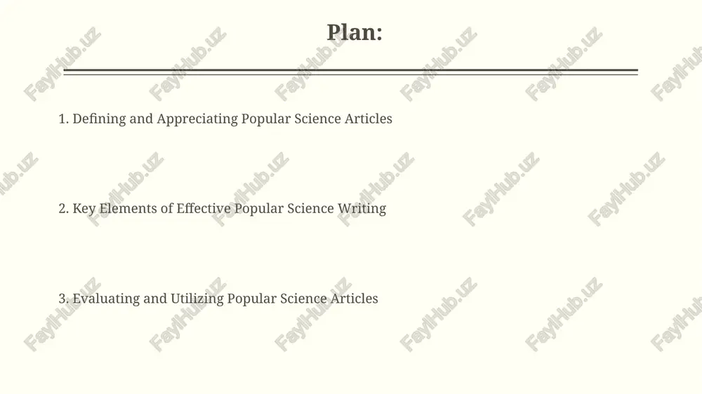 entions across social media platforms can measure reach and impact; a higher volume of shares indicates broader dissemination of the scientific content. tips for writing engaging science articles use active voice and concrete language; aim for a flesch reading ease score of 60-70. this ensures that 60%-70% of readers understand the topic in the article. start with a captivating hook or anecdote; this technique dramatically increases reader engagement by approximately 35% during the critical first 50 words. thank you for your attention image3.png image4.jpg image5.jpg image6.jpg image7.jpg image8.jpg