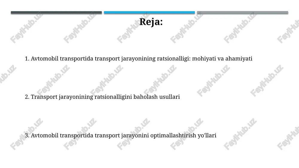 orligini baholash uchun ahp usuli qo'llaniladi. ishlab chiqarishning logistika siklini baholashda, omborxona, transport va inventarizatsiya xarajatlarining nisbati 80/20 qoidasi asosida tahlil qilinadi. iqtisodiy baholash usullari iqtisodiy baholash usullari investitsiya loyihalarining samaradorligini aniqlashda qoʻllaniladi, bunda sof joriy qiymat (npv) va ichki rentabellik darajasi (irr) kabi koʻrsatkichlar hisoblanadi. xarajat-samaradorlik tahlili (cba) transport loyihalarining ijtimoiy va iqtisodiy foydalarini xarajatlar bilan solishtiradi, bunda foyda-xarajat nisbati (bcr) muhim ahamiyatga ega. texnologik baholash usullari texnologik baholashda har bir operatsiyaning bajarilish vaqtini aniqlash uchun vaqt me'yorlari qo'llaniladi, bu esa jarayonning 15-20% vaqtini qisqartirish imkonini beradi. texnologik xaritalar 3-5 xil transport vositalari uchun ishlab chiqiladi, ularning har biri uchun 10-12 parametr bo'yicha texnik-iqtisodiy ko'rsatkichlar hisoblanadi. ekologik baholash usullari ekologik baholash usullaridan biri lca (life cycle assessment) boʻlib, mahsulot yoki xizmatning butun hayotiy davri davomida atrof-muhitga taʼsirini 16 ta turli koʻrsatkichlar orqali oʻlchaydi. copert (computer programme to calculate emissions from road transport) dasturi, yevropa standartlariga muvofiq, avtotransport vositalaridan chiqadigan …