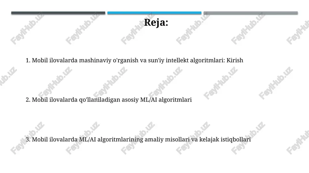 svirni qayta ishlashning asosiy vazifasi - raqamli tasvirlarni yaxshilash, xususiyatlarni ajratib olish va tahlil qilish uchun ularni 0 dan 255 gacha bo'lgan piksel qiymatlari yordamida manipulyatsiya qilishdir. kompyuter ko'rishi obyektlarni aniqlash, tasniflash va kuzatish uchun chuqur o'rganish modellaridan, xususan, konvolyutsion neyron tarmoqlaridan (cnn) foydalanadi, ularning aniqligi 99% dan yuqori bo'lishi mumkin. nutqni aniqlash va tabiiy tilni qayta ishlash nutqni aniqlash algoritmlari akustik modellardan (masalan, gmm yoki dnn) foydalanadi. ular tovush to'lqinlarini fonemalarga, ya'ni tilning farqlovchi birliklariga aylantiradi. tabiiy tilni qayta ishlash (nlp) mobil ilovalarda sentiment tahlili uchun ishlatiladi. bu foydalanuvchi sharhlaridagi 70-80% gacha bo'lgan his-tuyg'ularni aniqlashga yordam beradi. soxtalikni aniqlash 'soxtalikni aniqlash' 2024-yilda avtomatlashtirish uchun ml algoritmlaridan foydalanadi, ular ma'lumotlar anomaliyalarini tahlil qilib, har qanday 95% gacha bo'lgan firibgarlik holatlarini aniqlaydi. ai dasturlari 'soxtalikni aniqlash' tizimlarida xatti-harakatlarni modellashtirish orqali 100 dan ortiq o'zgaruvchilarni baholab, shubhali operatsiyalarni aniqlashda 90% aniqlikka erishadi. xavfsizlikni kuchaytirish ml/ai yordamida foydalanuvchining xatti-harakatlarini 95% aniqlikda tahlil qilib, …