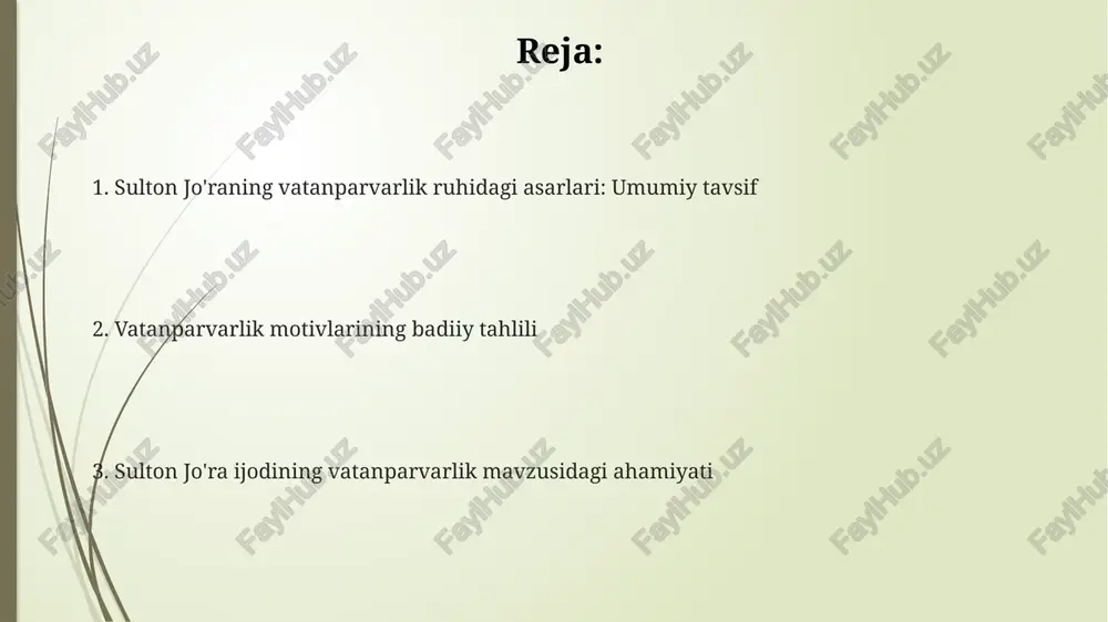 mumkin. sulton jo'ra dostonlarida milliy qahramonlik sulton jo‘raning dostonlarida xalq qahramonligi, ayniqsa, 18-19-asr qo'zg'olonlari aks etgan, bu davr o'zbek milliy ozodlik kurashining muhim bosqichidir. do'stonlardagi qahramonlar, ko'pincha, 40 dan oshgan, oddiy xalq vakillari bo'lib, ular jasorati va vatanparvarligi bilan ajralib turadi, shaxsiy manfaatdan ustun milliy birlikni targ'ib qiladi. jo'raning dostonlarida milliy qahramonlik, asosan, adolat uchun kurash, 99 ta qabilaga mansub xalq birligi va o'z yurtini himoya qilish kabi tushunchalar orqali ifodalanadi. sulton jo'ra asarlarida tarixiy o'tmishga murojaat uning ijodida amir temur va ulug‘bek kabi buyuk siymolar obrazi orqali milliy g‘urur va vatanparvarlik tuyg‘ularini yuksaltirishga qaratilgan tarixiy lavhalar mavjud. sulton jo'ra asarlarida 19-asrning oxiri va 20-asrning boshlaridagi turkiston hayoti, xususan, chorizm mustamlakachiligi davri tarixiy voqealari aks etgan. sulton jo‘ra o‘z asarlarida o‘tmishdagi milliy qahramonlarning kurashlarini tasvirlash orqali zamondoshlarida milliy ozodlik ruhini uyg‘otish maqsadini ko‘zlagan. sulton jo'ra ijodida tabiat va vatan go'zalligi jo’raning 20 dan ortiq she’rlarida tabiat go’zalligi vatan tuprog’iga bo’lgan …