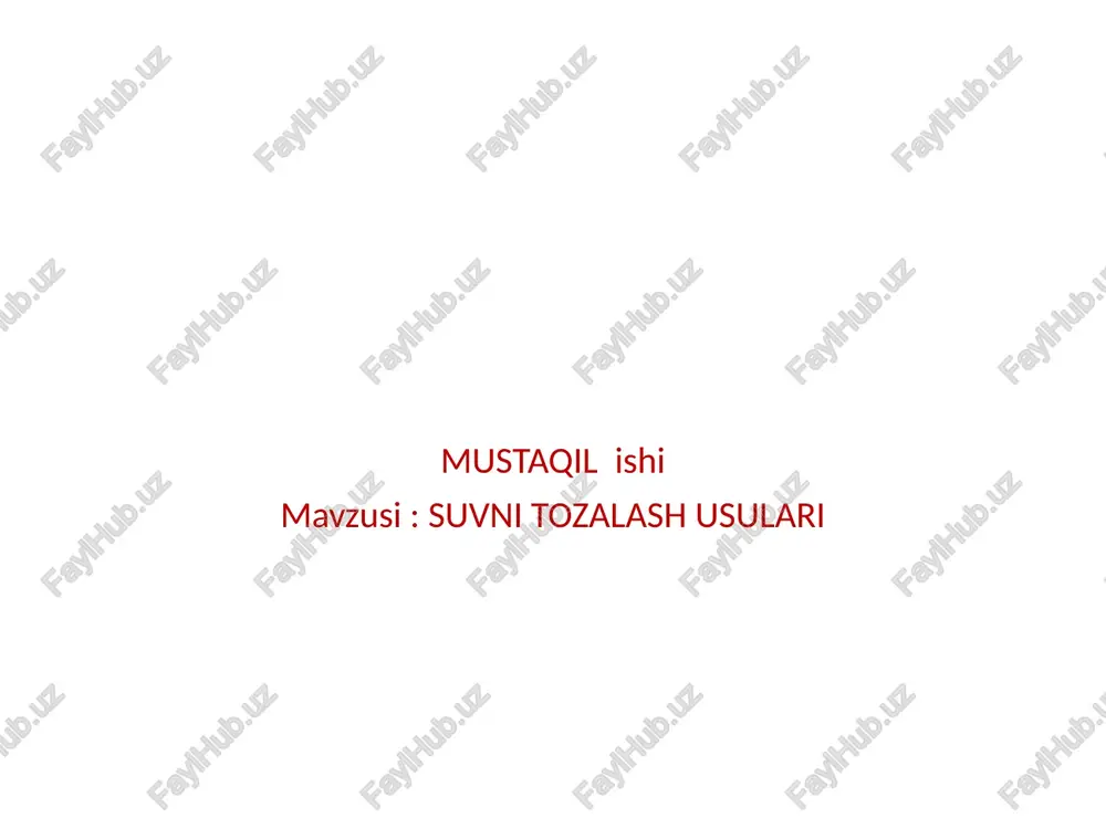 qoʻllanadigan noyob usullarga suvni ultrabinafsha nurlar bilan, simobkvars yoki simobargon lampalari yordamida zararsizlantirish kiradi. bu usullarning barchasi inson salomatligini muhofaza qilishga qaratilgan. suvni biologik tozalash usullariga "aerob"va anaerob mikroorganizmlar oqva suvlarda uchreydigon organik materyalardan tozalash hususiyatiga agadir. etboringiz uchun raxmat !