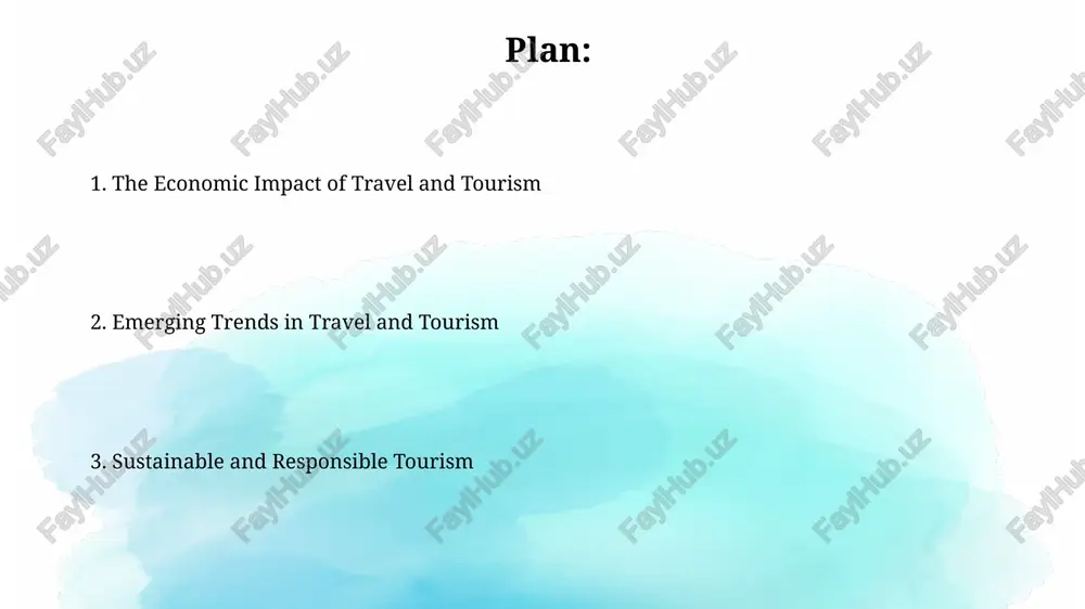 ronmental impact. current trends in travel sustainable tourism is booming, with a projected 15% increase in eco-conscious travel by 2025. travelers seek destinations minimizing environmental impact and supporting local communities through responsible practices. bleisure travel is up 22% since 2022, combining business and leisure. extending work trips for personal exploration maximizes value and offers a more enriching experience, appealing to younger demographics. the future of travel and tourism by 2030, expect hyper-personalization powered by ai algorithms to dominate travel. tailored itineraries, accommodations, and real-time recommendations will cater to individual traveler preferences, boosting satisfaction by 40%. sustainable travel options will become a priority; 65% of travelers will actively seek eco-friendly accommodations and transportation by 2027, impacting the carbon footprint and preservation efforts of numerous destinations. thank you for your attention image2.png image3.jpg image4.jpg image5.jpg image6.jpg image7.jpg image8.jpg image1.png