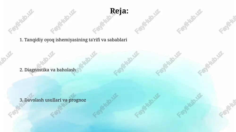 maydi. og'riq ko'pincha oyoq panjasida yoki boldirda kuchliroq seziladi. cli bemorlarida trofik o'zgarishlar kuzatiladi: teri yupqalashadi, tirnoqlar deformatsiyalanadi, tuklar to'kiladi, yaralar va gangrena 2 haftadan ortiq davom etadi. diagnostika usullari ankle-brachial indeksini (abi) o'lchash, 0,9 dan past ko'rsatkichlar cli tashxisini ko'rsatishi mumkin. u qon bosimini bilak va to'piqda solishtirish orqali periferik qon tomir kasalligini baholaydi. dupleks ultratovush tekshiruvi cli diagnostikasida tomirlarning holatini baholash uchun qo'llaniladi. u qon oqimini vizualizatsiya qiladi, torayish yoki okklyuziyalarni aniqlaydi va qon tomirlarining tuzilishini baholaydi. anamnez va fizik tekshiruv anamnezda bemorning dam olish og'rig'i, to'qimalarning yo'qolishi (yaralar, gangrena) va oyoq-qo'l sovuqligi kabi asosiy shikoyatlarini aniqlash muhim, bu cli ning og'ir belgilaridir. fizik tekshiruvda oyoq-qo'llarning sezilarli rangsizlanishi (oqarganlik, ko'kishlik), pulsning yo'qligi yoki zaiflashishi va pastki oyoq-qo'llar haroratining pasayishi cli tashxisini qo'llab-quvvatlaydi. invaziv bo'lmagan diagnostika ankle-brakial indeks (abi) - bu oyoq va qo'l tomirlaridagi qon bosimini solishtirish orqali arterial kasallikni aniqlash uchun oddiy, invaziv bo'lmagan tekshiruvdir, odatda 0,9 …