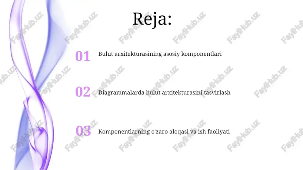 m, ilovalar va ma'lumotlar ustidan nazoratni saqlab qoladi. paas (platforma xizmat sifatida) dasturiy ta'minotni ishlab chiqish, ishga tushirish va boshqarish uchun platforma taqdim etadi. developer dasturni yozishga e'tibor qaratadi, infratuzilmaga esa provayder g'amxo'rlik qiladi. 7/24 soat. joylashtirish modellari (omma, xususiy, gibrid, ko'p bulut) omma bulutlari 3-tomon yetkazib beruvchilar tomonidan boshqariladi, resurslar ko'plab foydalanuvchilar o'rtasida taqsimlanadi, bu esa xarajatlarni kamaytiradi, lekin xavfsizlik darajasi 20% ga pastroq bo'lishi mumkin. xususiy bulutlar tashkilot ichida joylashgan bo'lib, to'liq nazorat va 100% xavfsizlikni ta'minlaydi, ammo joriy etish va boshqarish uchun 2 baravar yuqori xarajatlarni talab qiladi. gibrid bulut modeli omma va xususiy bulutlarning kombinatsiyasi bo'lib, ma'lumotlarning 60% ni xususiyda saqlash, qolgan 40% ni omma bulutida ishlatsa, xarajatlarni optimallashtiradi. hisoblash resurslari bulut hisoblash resurslari, masalan, cpu, xotira va saqlash, resurslarni optimallashtirish va xarajatlarni kamaytirish uchun dinamik ravishda ajratilishi va ishlatilishi mumkin. hisoblash resurslari virtual mashinalarni, konteynerlarni va serverless funksiyalarni o'z ichiga oladi, ular elastik tarzda ta'minlanadi …